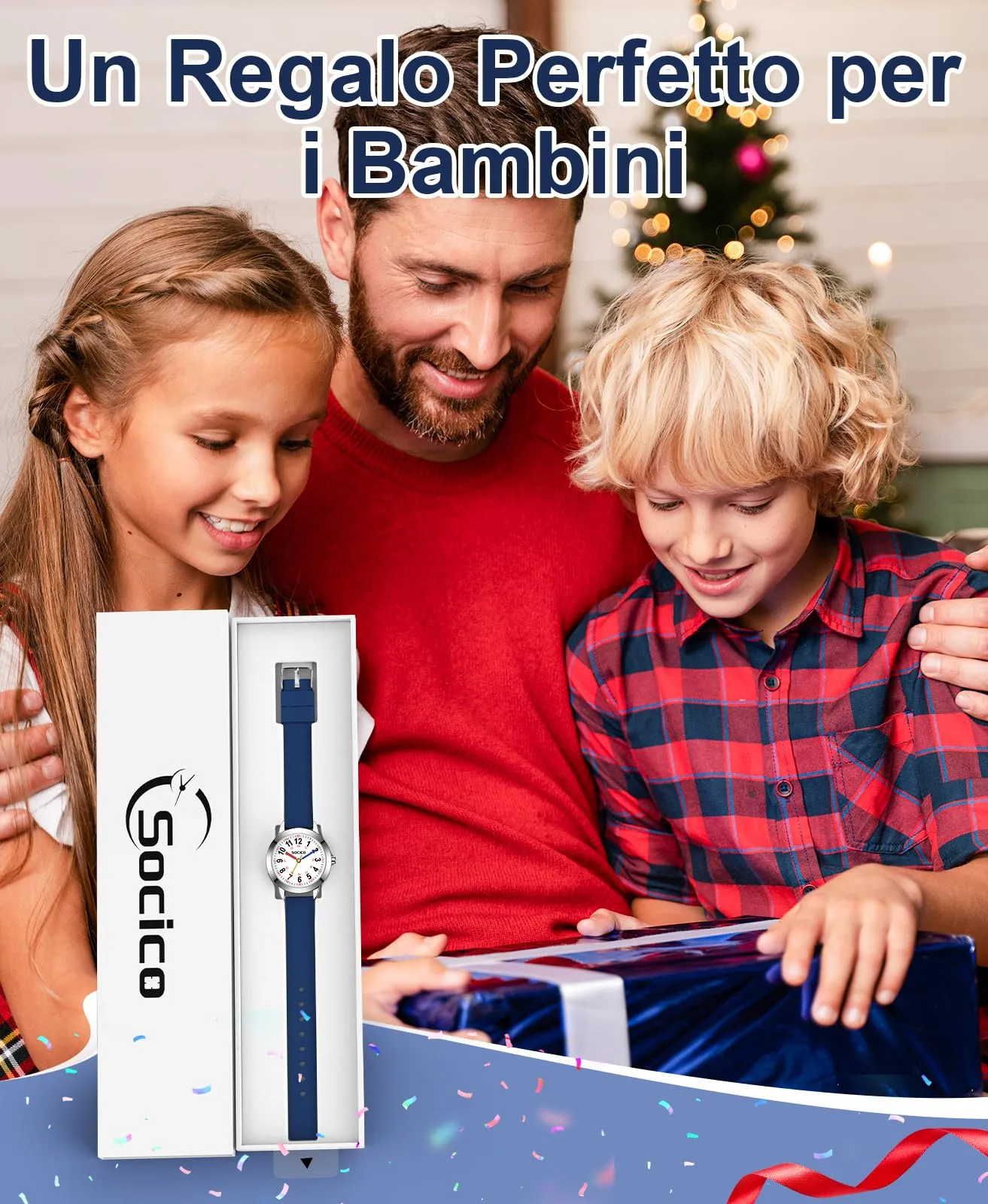 SOCICO Orologio analogico impermeabile 30M con cinturino in silicone per bambini - immagine 7