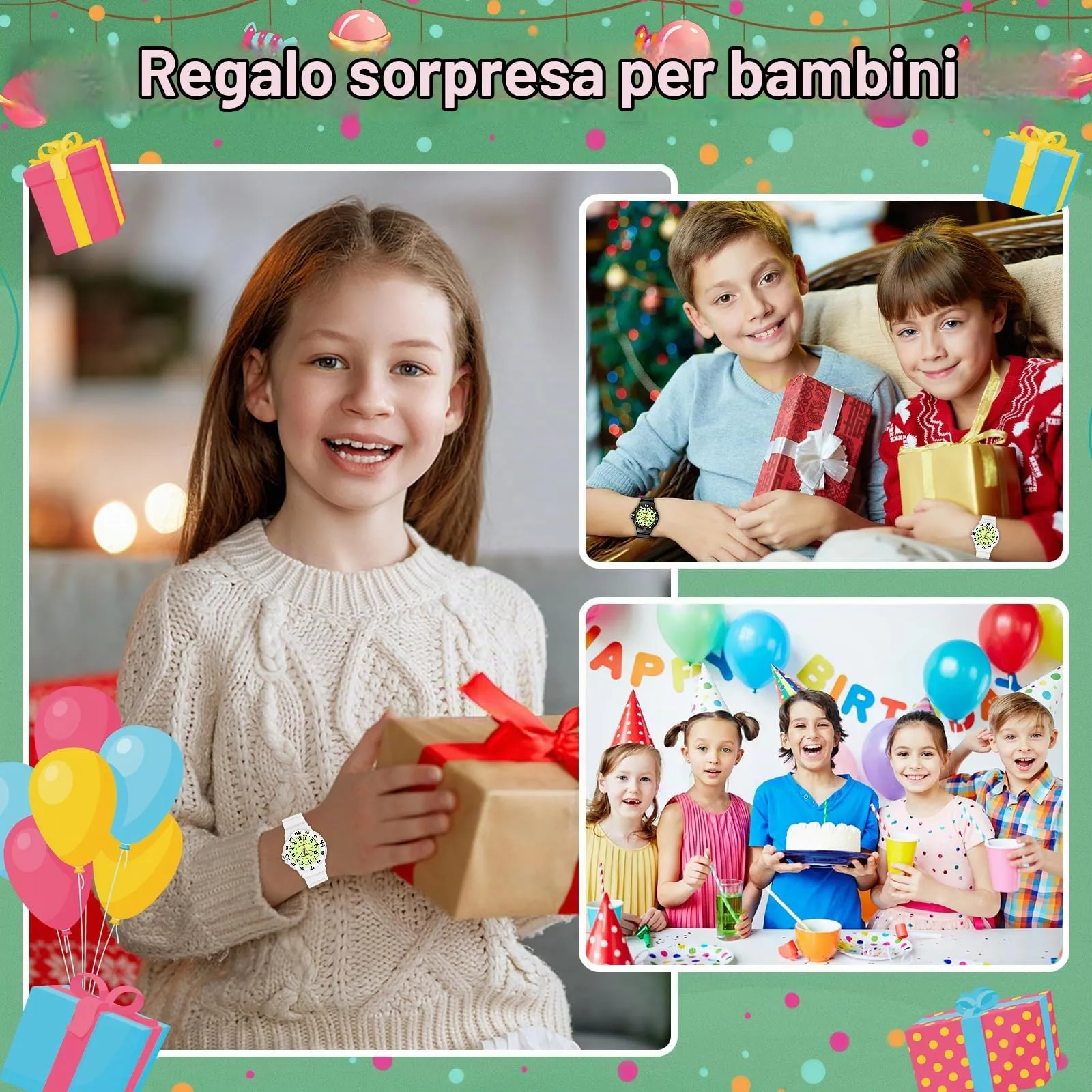 SOCICO Orologio analogico per bambini, impermeabile 30M, cinturino in silicone soft - immagine 6