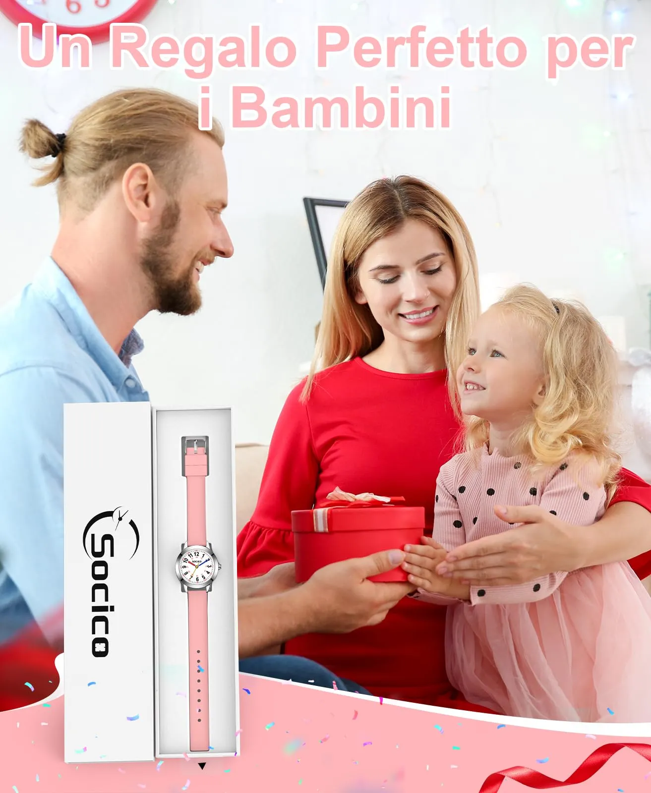 SOCICO Orologio analogico impermeabile 30M con cinturino soft per bambini - immagine 6