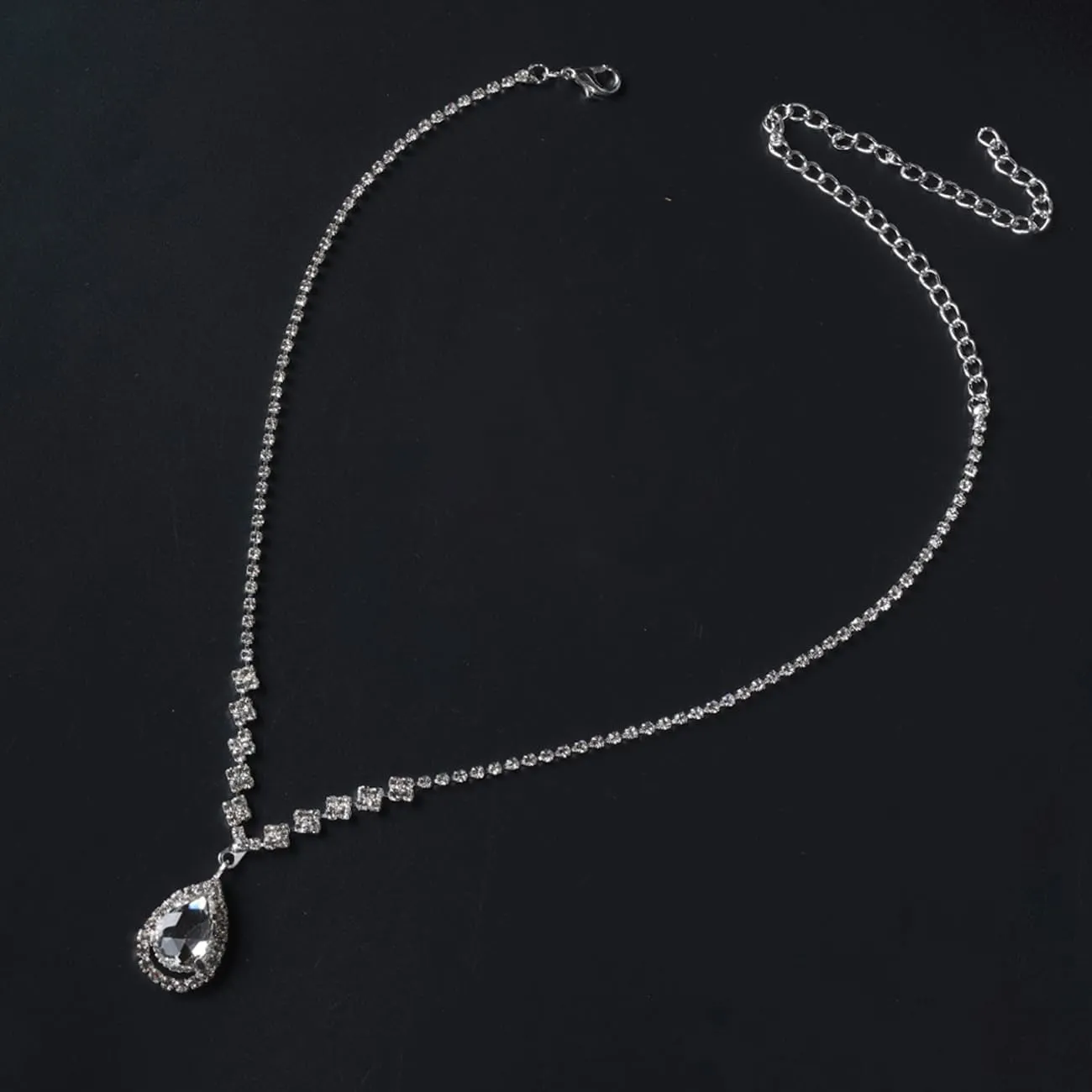 TOEECY Set Gioielli Sposa con Zirconia e Cristallo, Collana, Orecchini e Bracciale, Argento - immagine 3