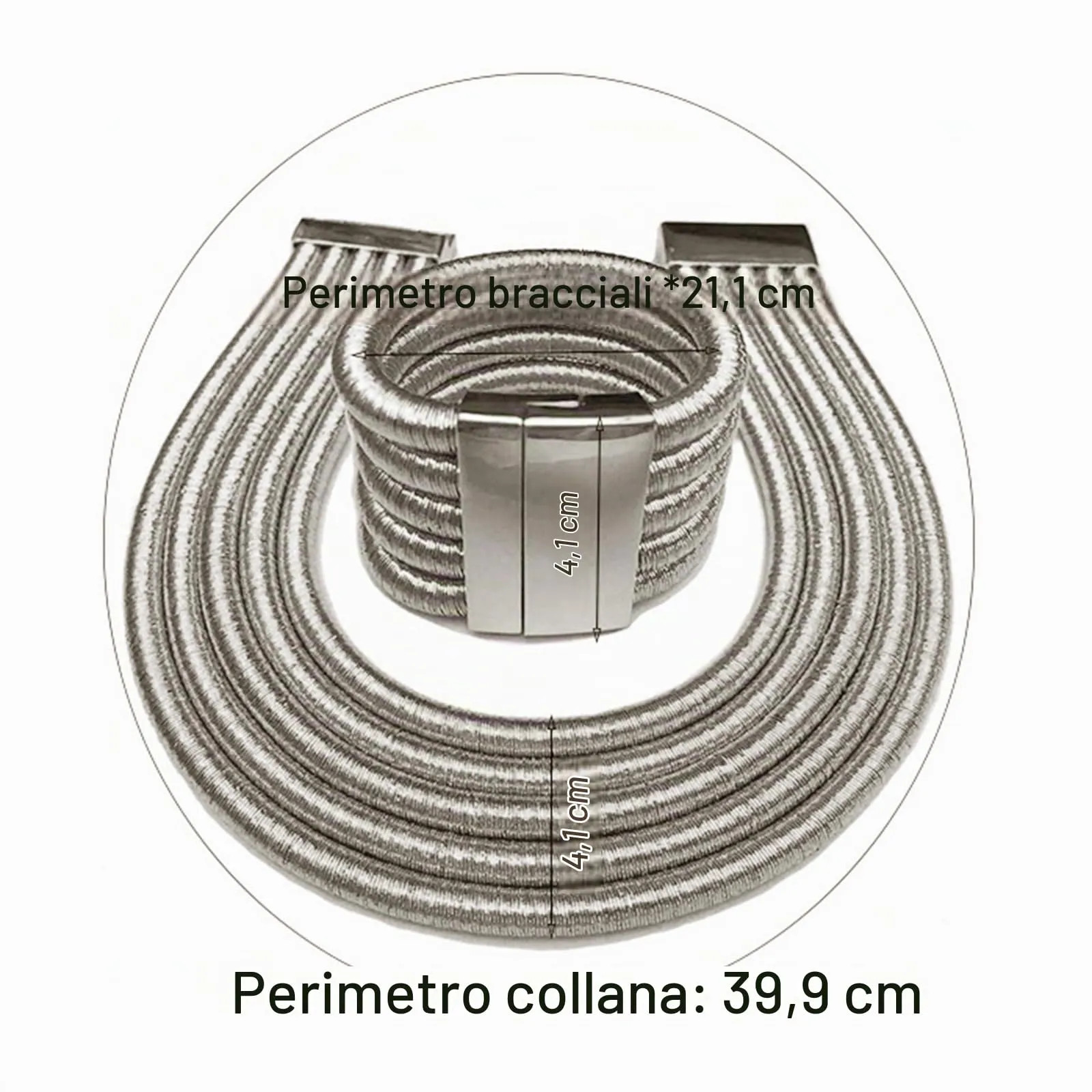 YJZQ Set Gioielli Africani da Donna, Collana e Bracciali in Nylon, Misura Unica - immagine 8