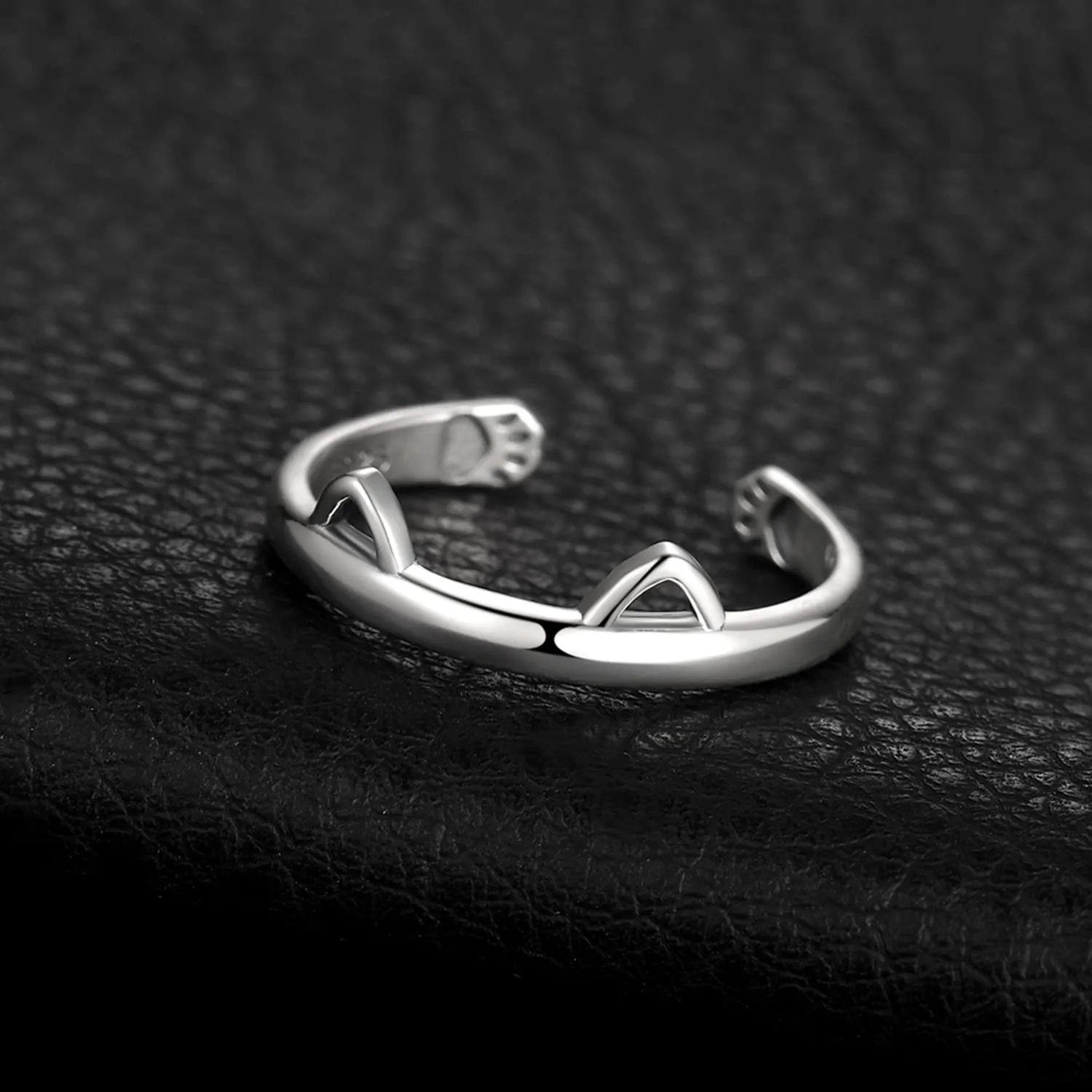 JewelryPalace Anello da donna in argento Sterling 925 a zampa di gatto, regolabile, placcato oro giallo o rosa - immagine 3