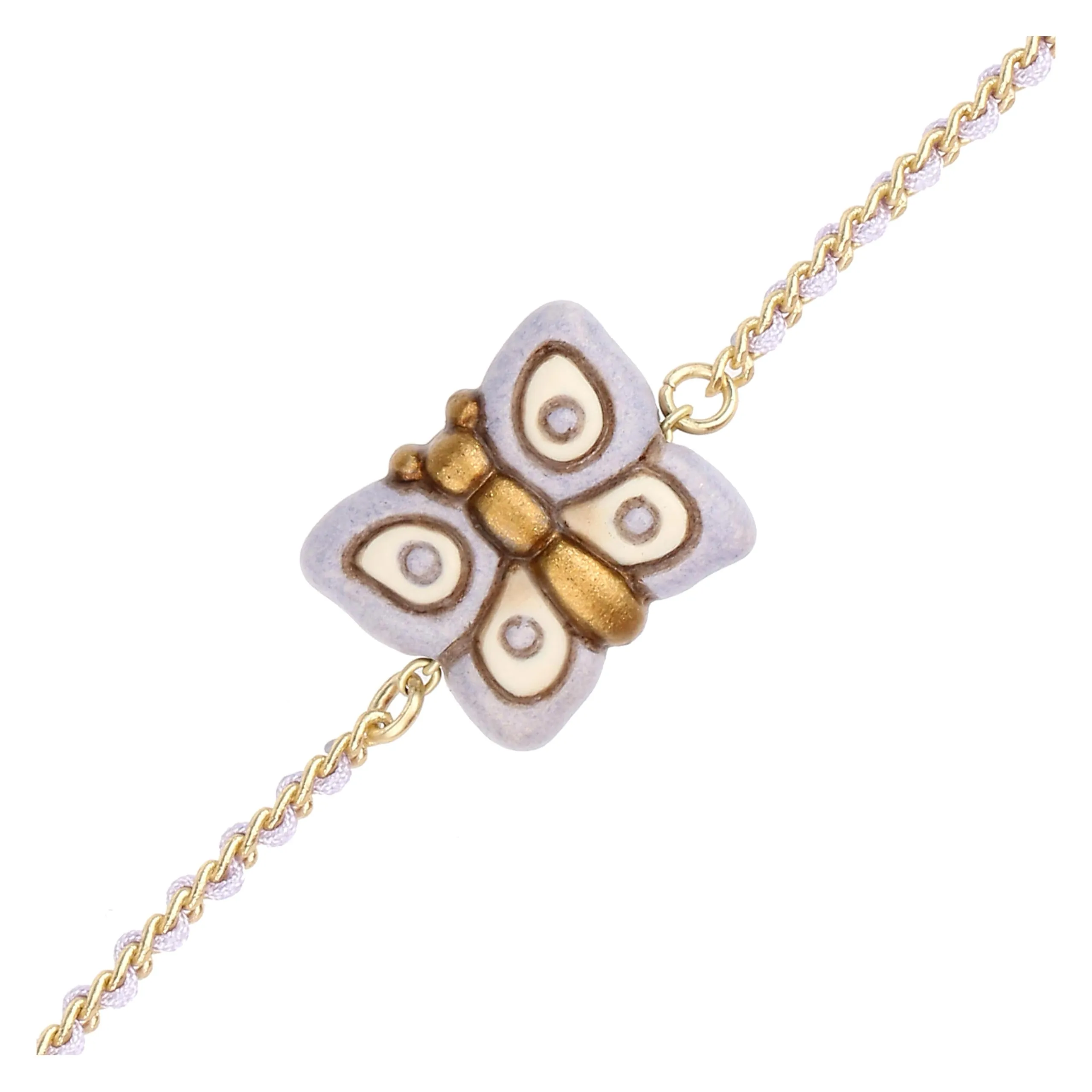 Thun Bracciale catena e tessuto con farfalla, Ceramica, 16+3cm - immagine 2