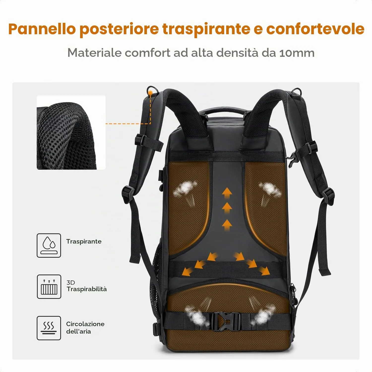 K&F CONCEPT Zaino Fotografico 30L Impermeabile, Nero - immagine 4