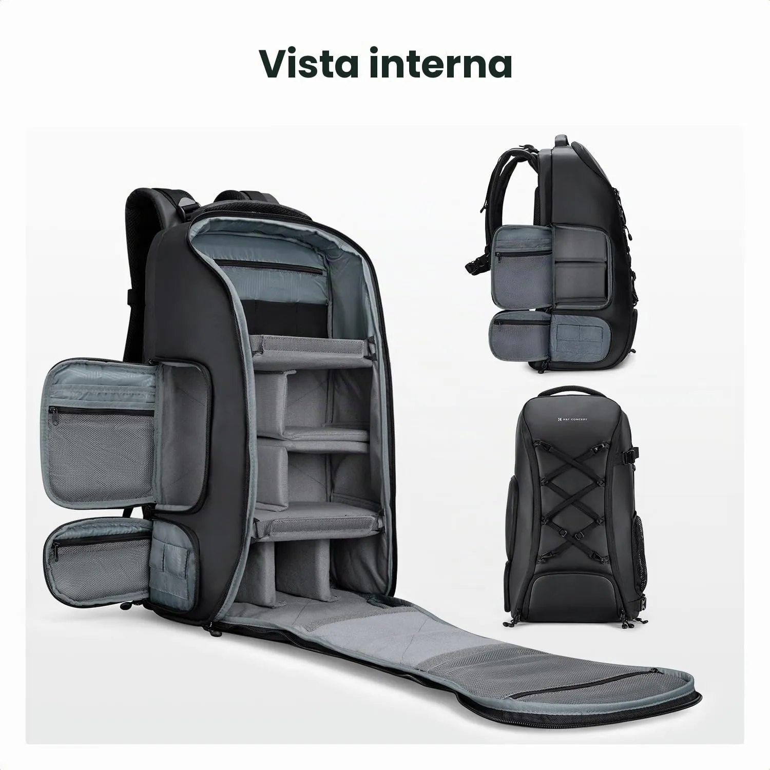 K&F CONCEPT Zaino Fotografico 30L Impermeabile, Nero - immagine 8