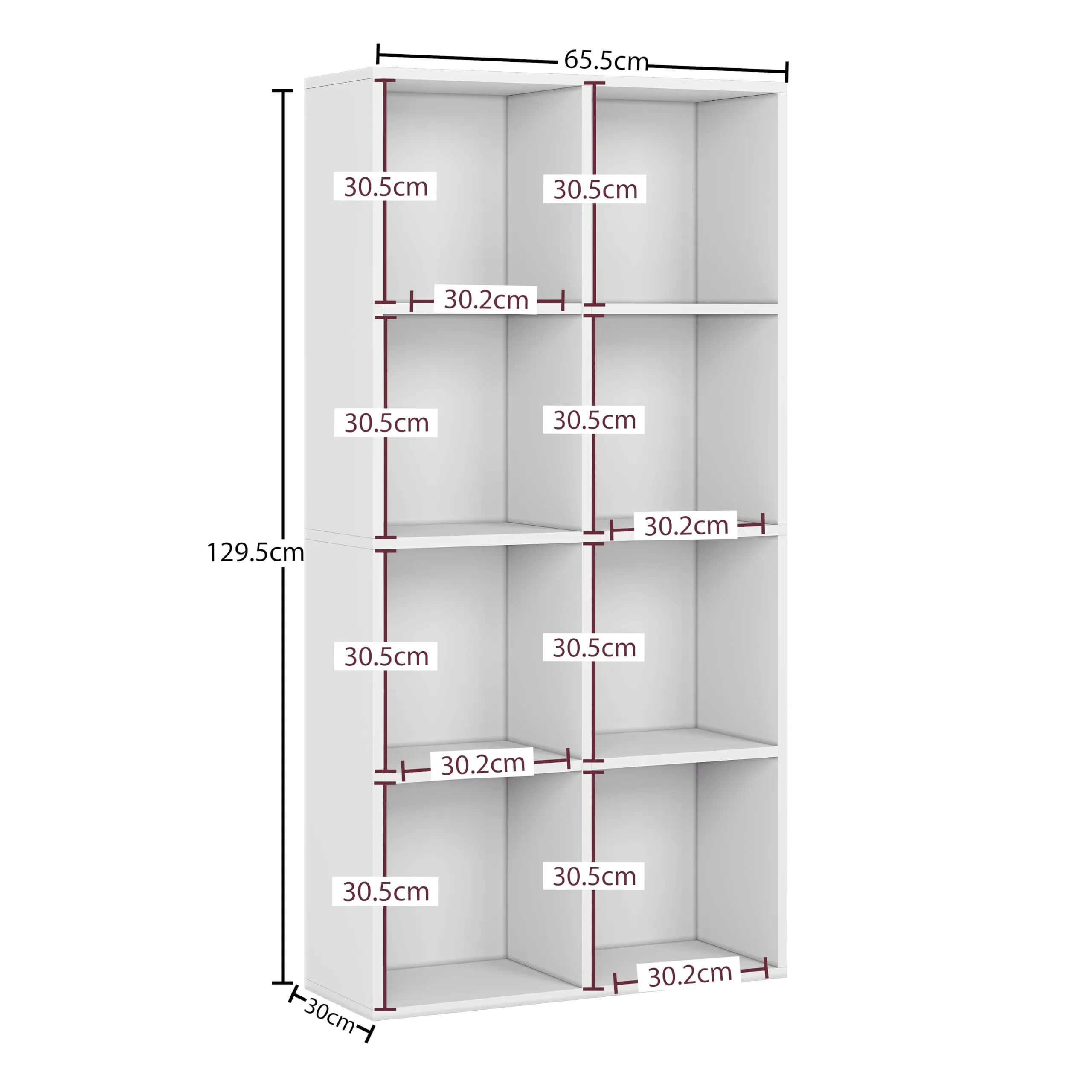 Vida Designs Mobiletto a 8 cubi, legno, bianco - immagine 8