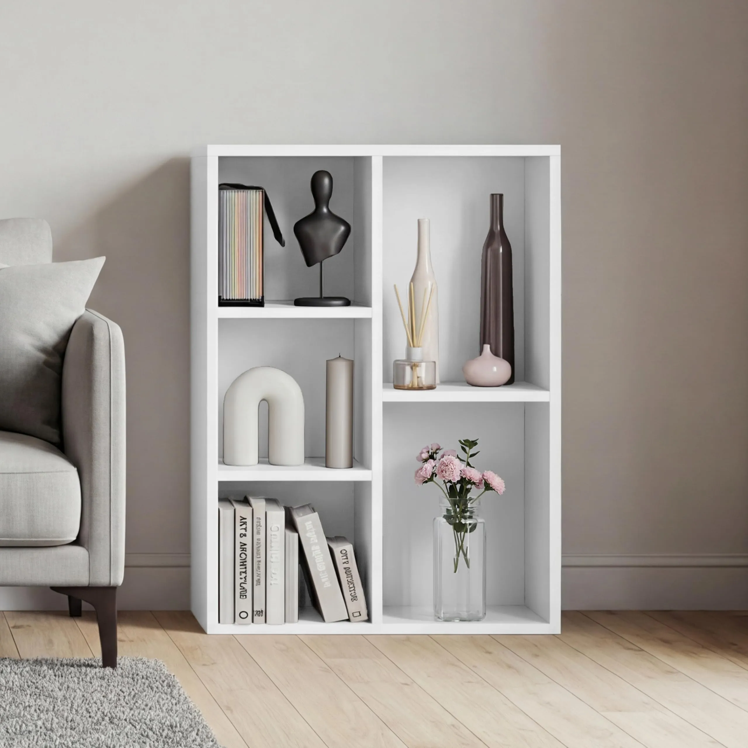 Vida Designs Scaffale a 5 cubi in legno, bianco - immagine 1