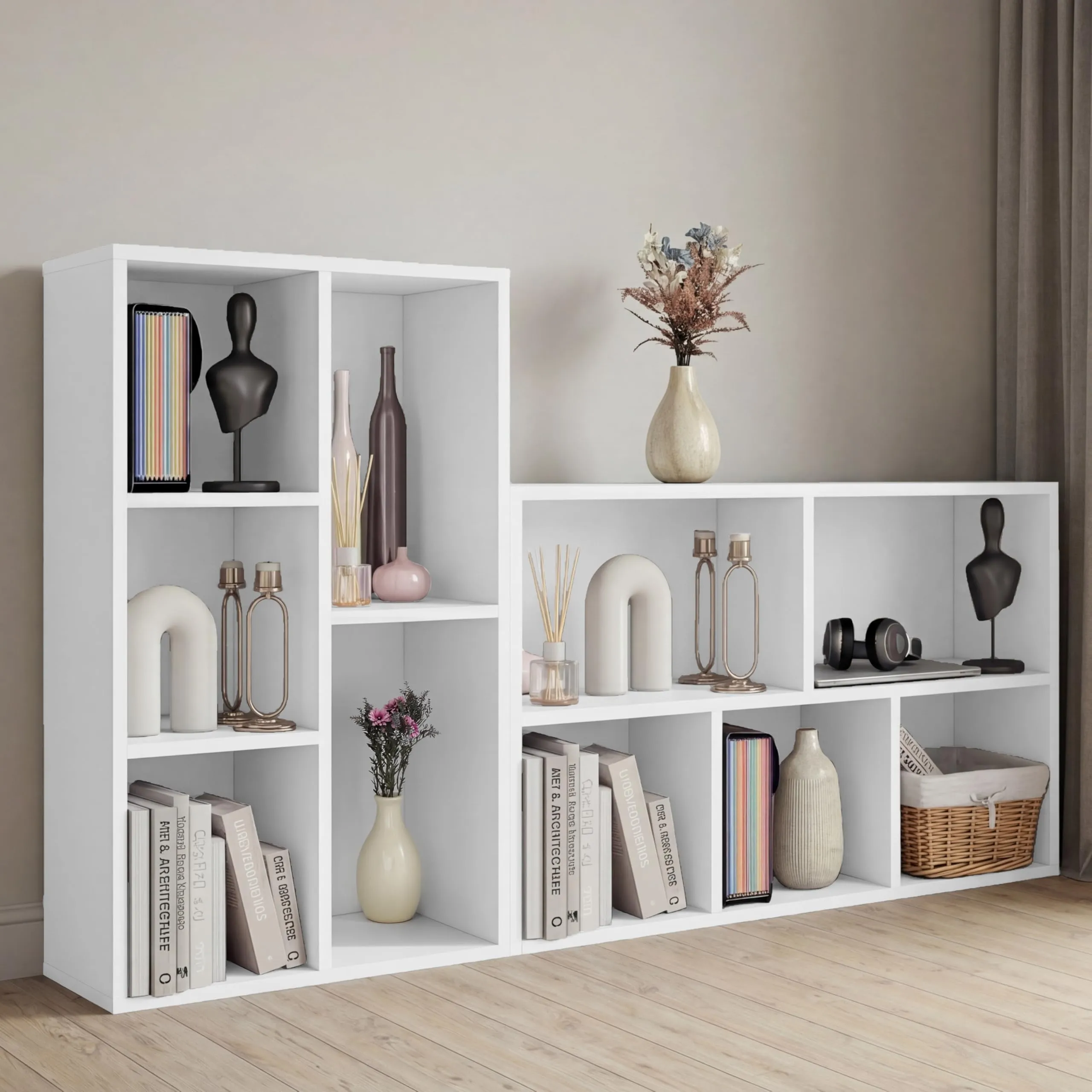 Vida Designs Scaffale a 5 cubi in legno, bianco - immagine 2