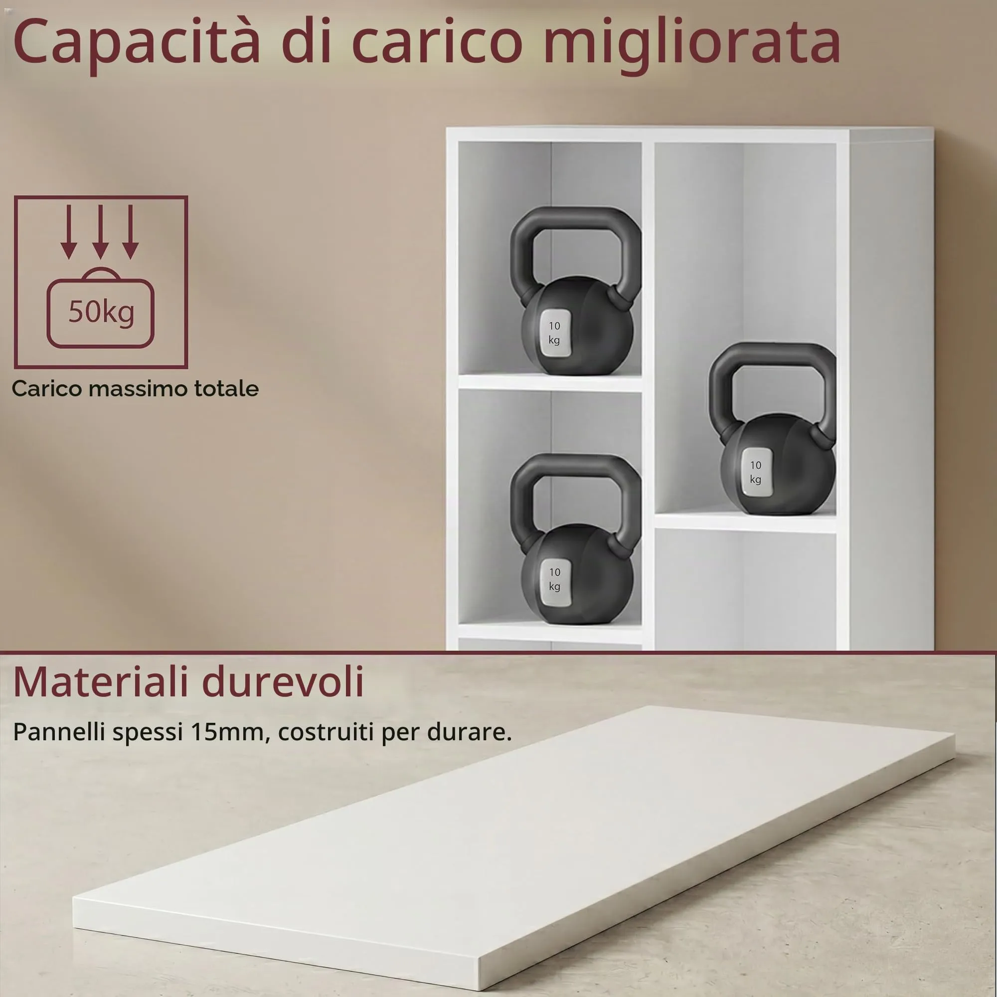 Vida Designs Scaffale a 5 cubi in legno, bianco - immagine 4