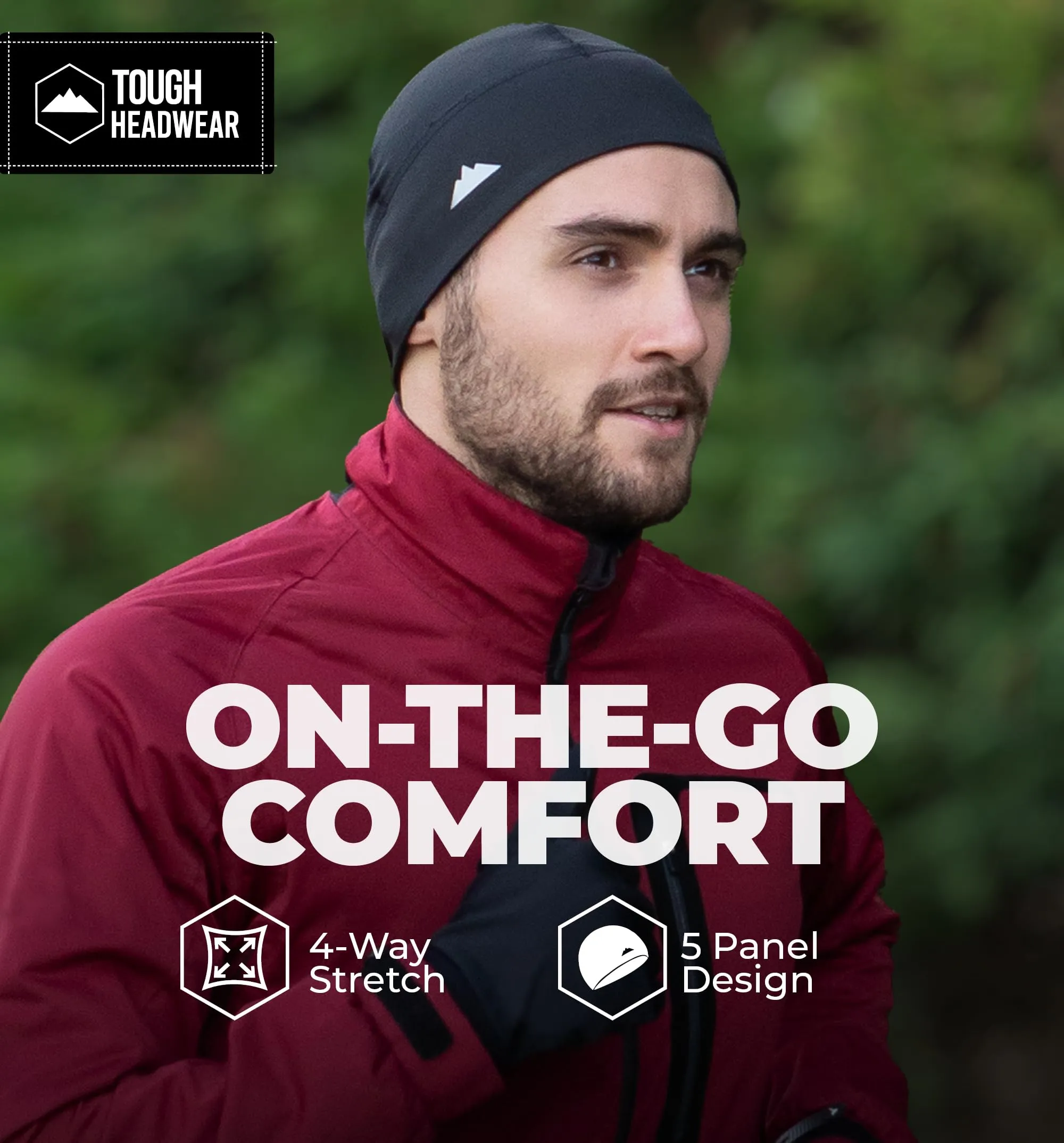 Tough Headwear Skull Cap Helm Liner Running Beanie XMS1582 - Nero - immagine 5