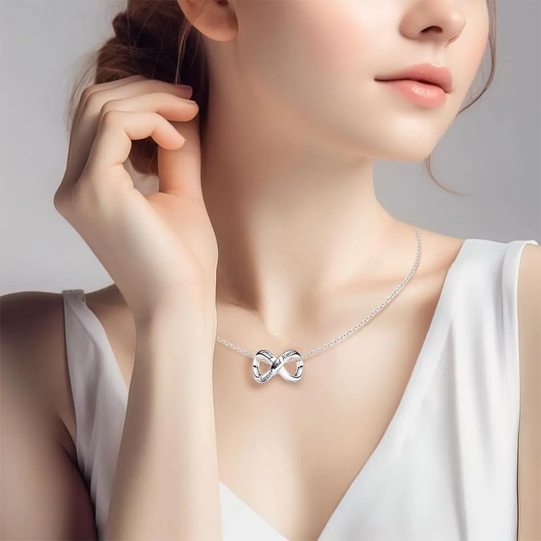EJRUP Perline a Infinito per Pandora, Family Always Forever, Argento - immagine 3