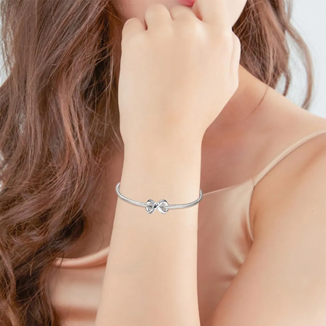 EJRUP Perline a Infinito per Pandora, Family Always Forever, Argento - immagine 5