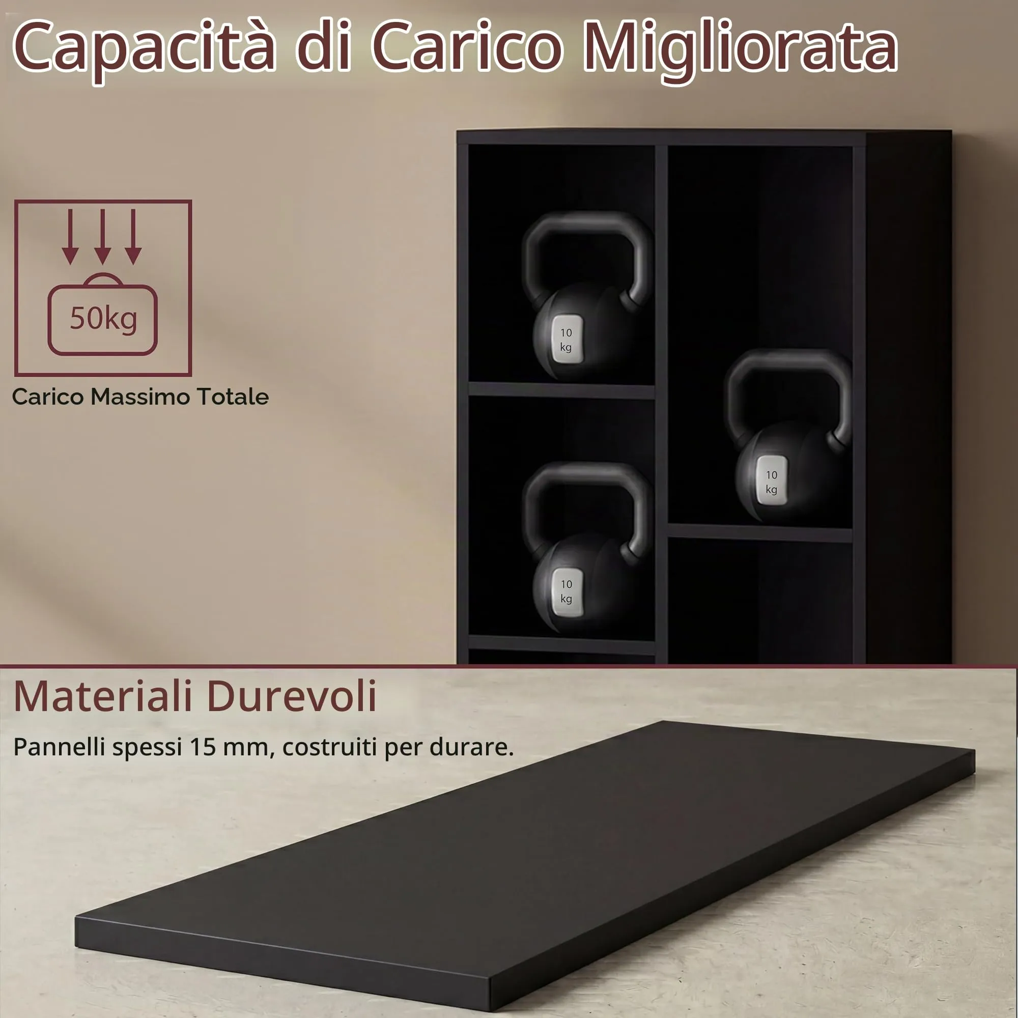 Vida Designs Scaffale a 5 Cubi in Legno, Nero - immagine 4