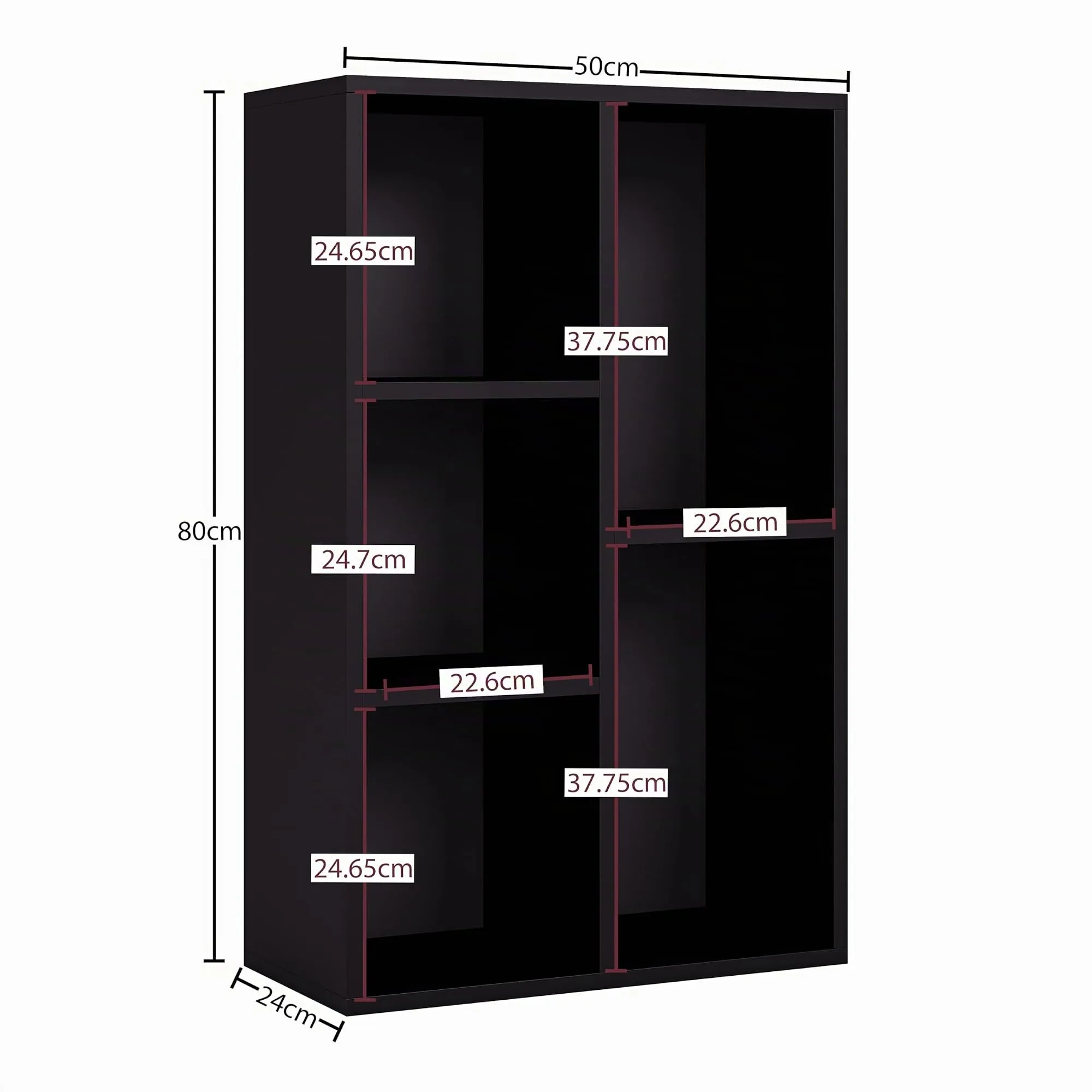 Vida Designs Scaffale a 5 Cubi in Legno, Nero - immagine 8
