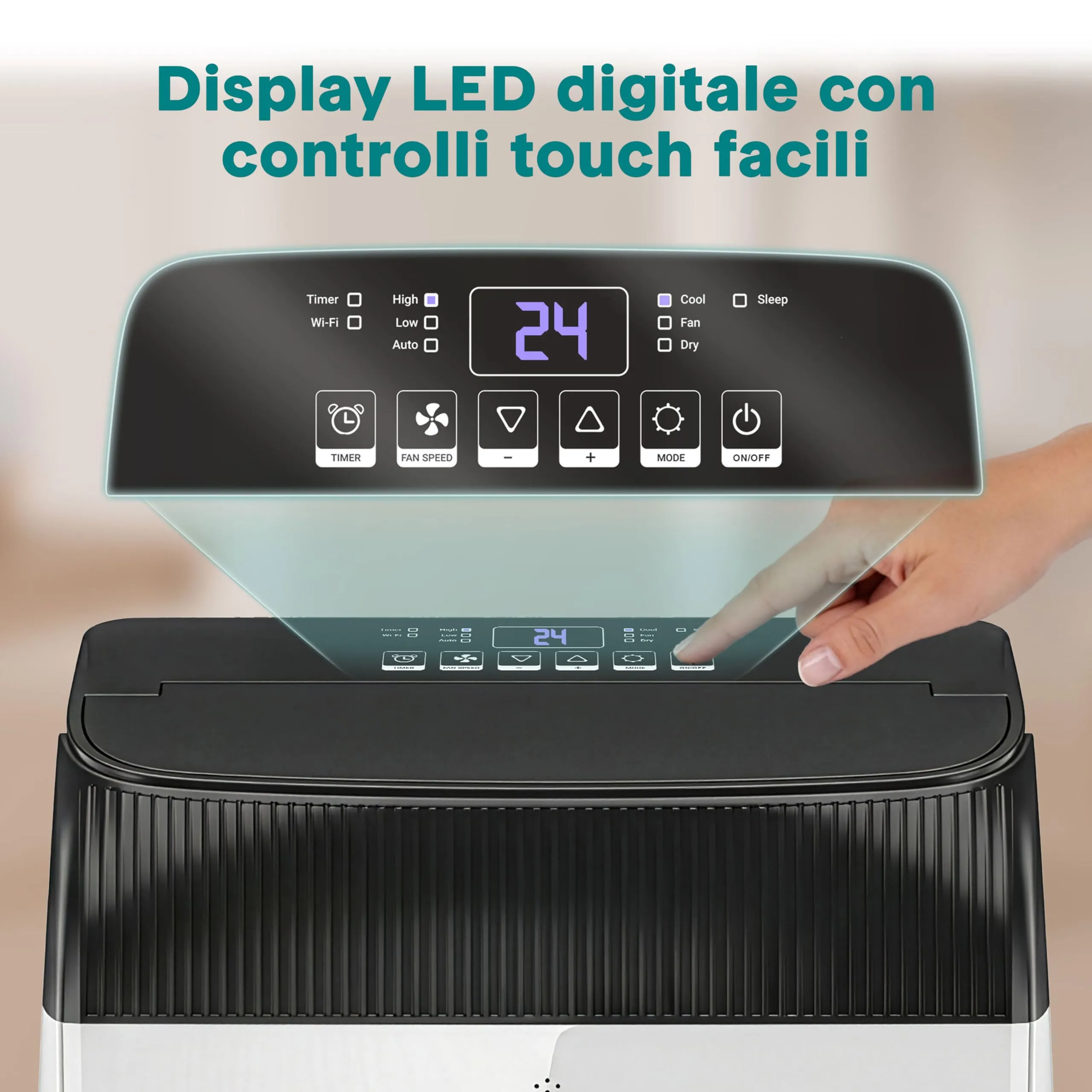 SereneLife Climatizzatore Portatile 14.000 BTU WiFi 4-in-1 Raffredda/Riscalda/Deumidifica/Ventola SLPACW144EU - immagine 8