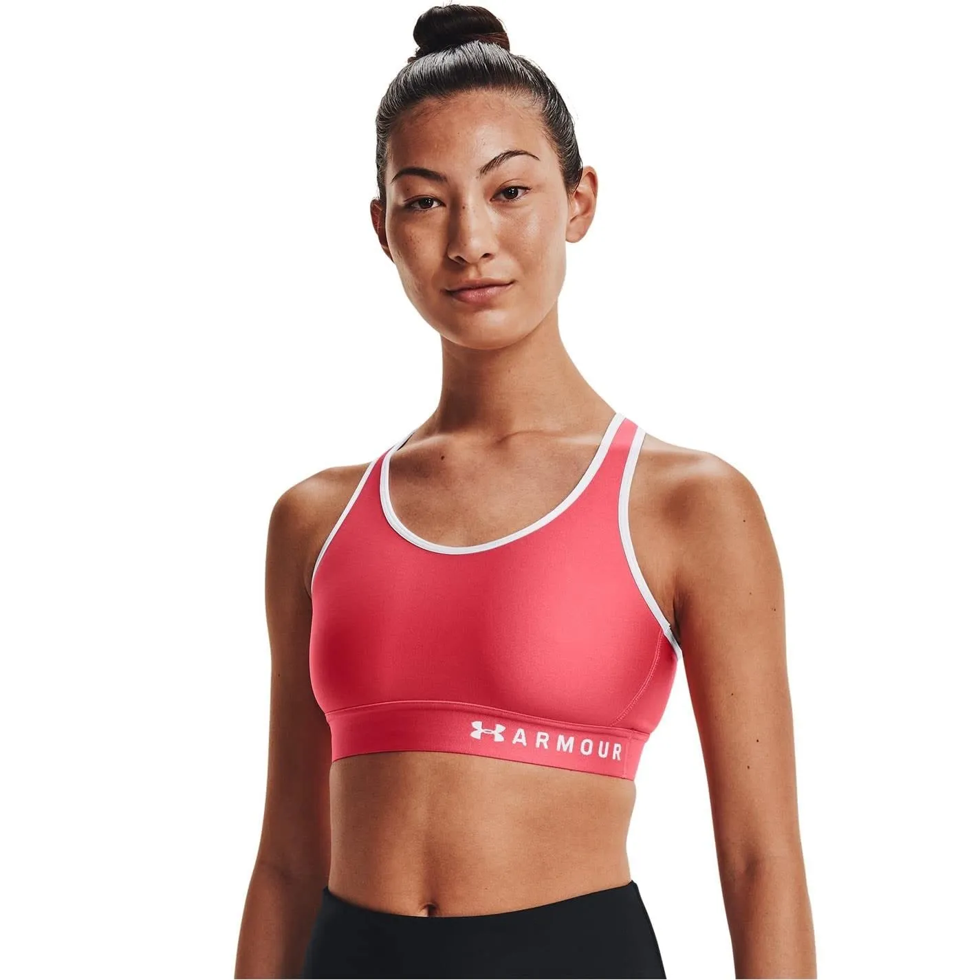 Under Armour Reggiseno Sportivo da Donna Mid Keyhole, Brillante (819)/Bianco, L - immagine 2