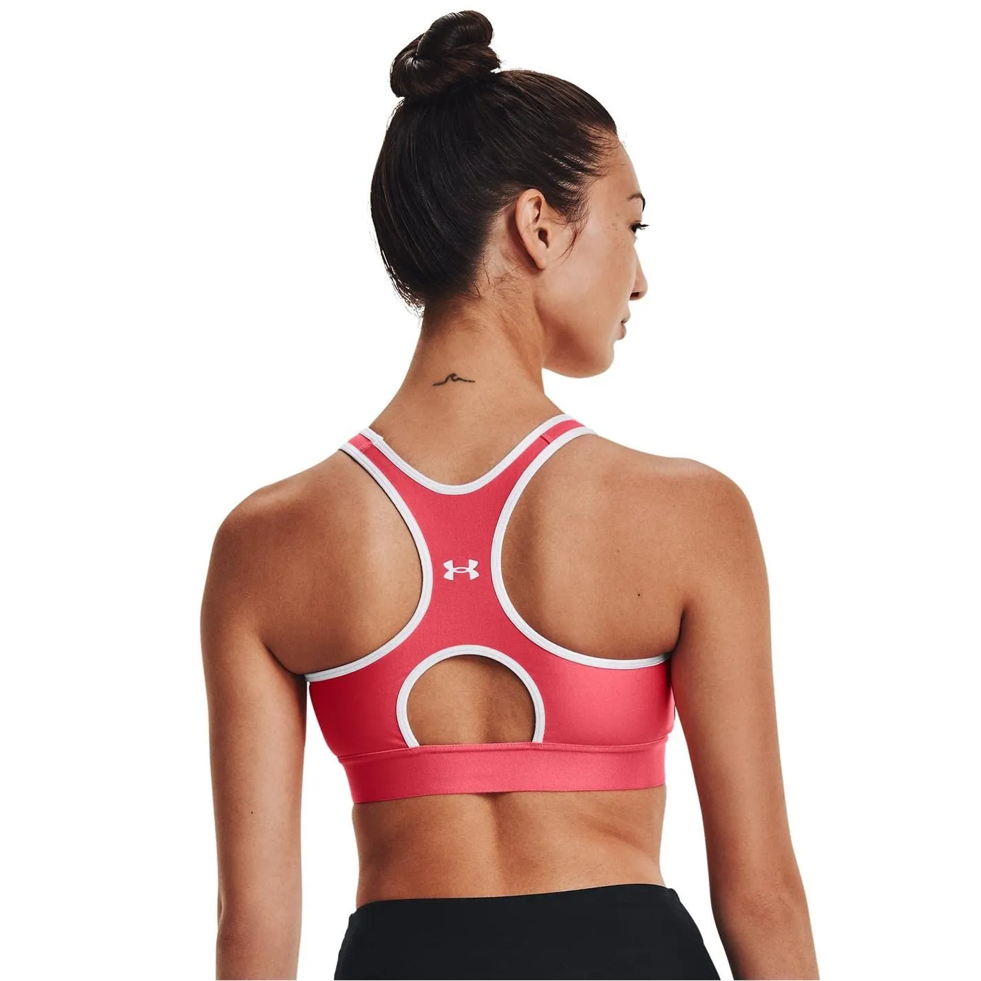 Under Armour Reggiseno Sportivo da Donna Mid Keyhole, Brillante (819)/Bianco, L - immagine 3