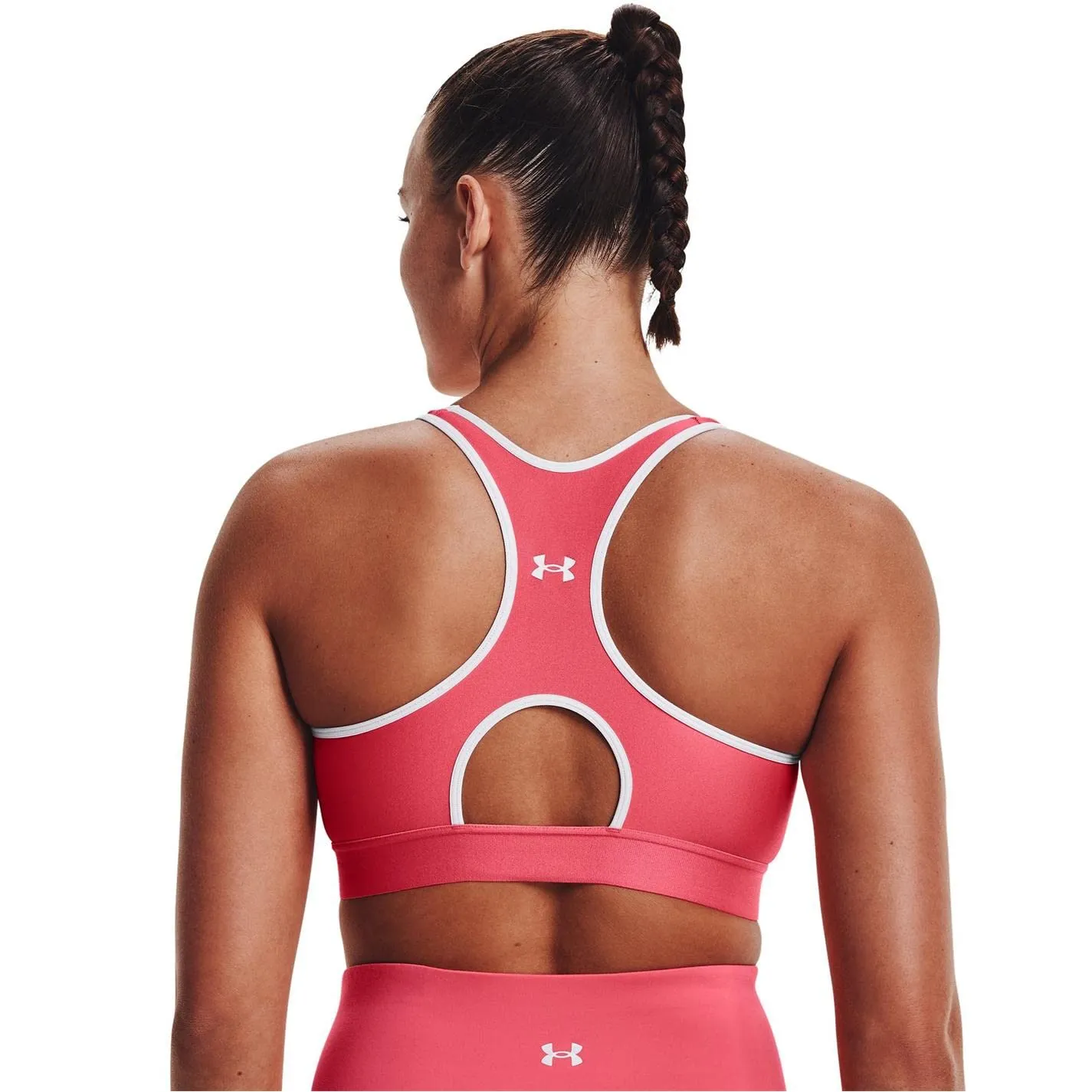 Under Armour Reggiseno Sportivo da Donna Mid Keyhole, Brillante (819)/Bianco, L - immagine 7