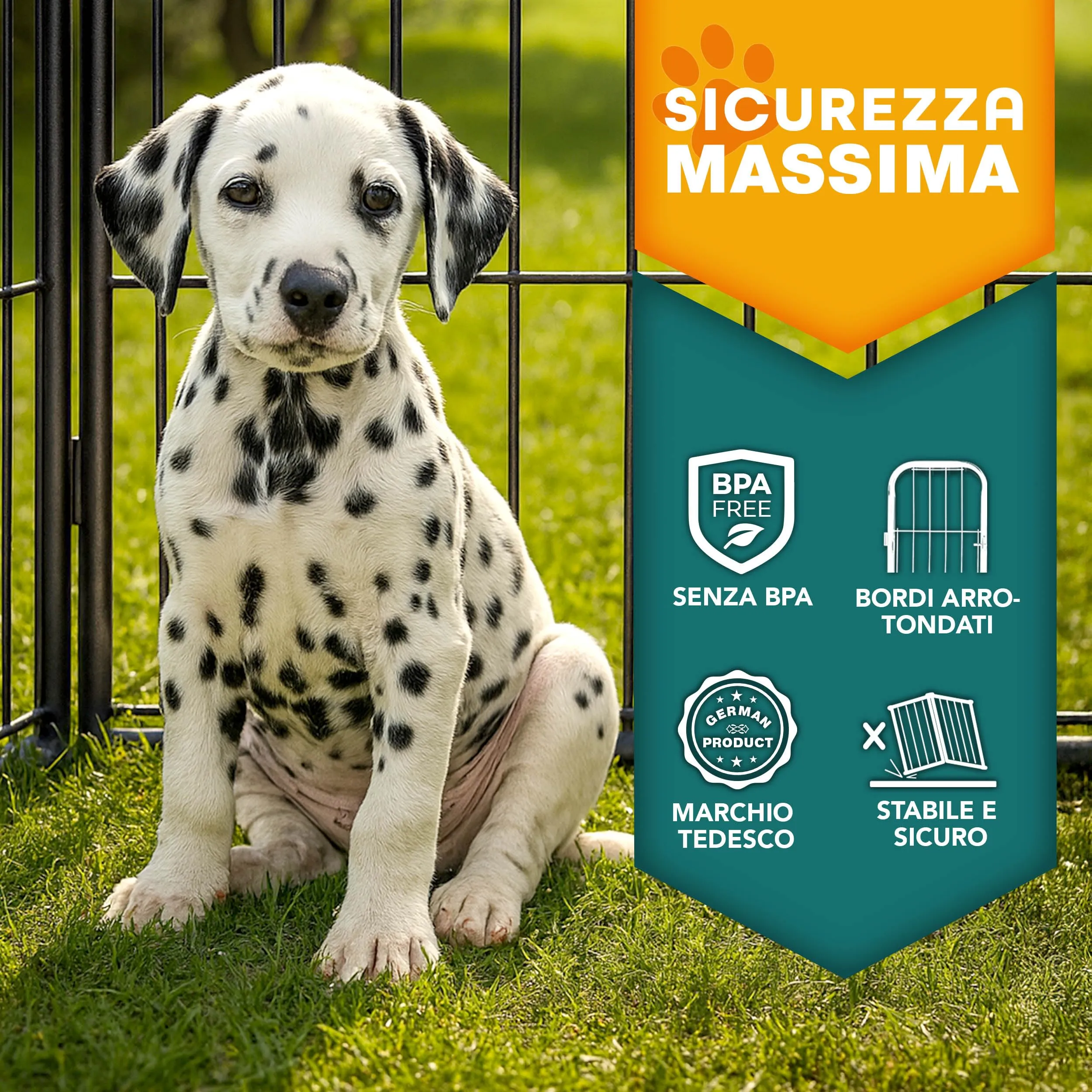 TRESKO Recinzione per Cani e Cuccioli in Metallo, 77 x 60 cm - immagine 7