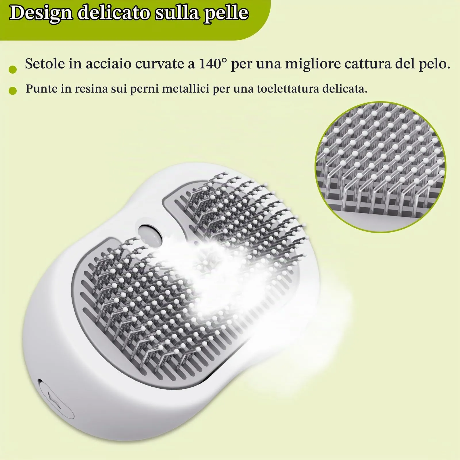 LEOLAMVAED Spazzola a Vapore Ricaricabile 3-in-1 per Gatti e Cani con Pulsante di Pulizia - immagine 6