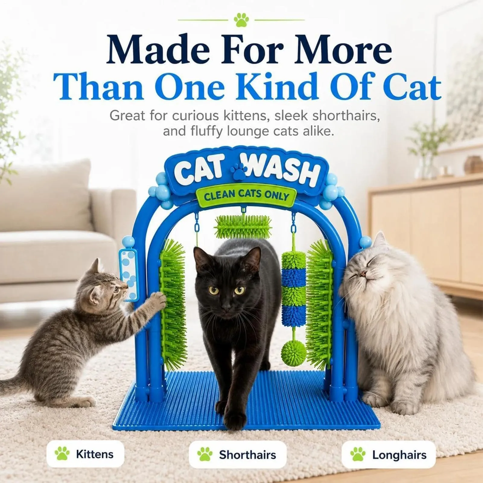 Feixyn Spazzole Per Gatti Da Interno Cat Wash Grooming Station - immagine 4