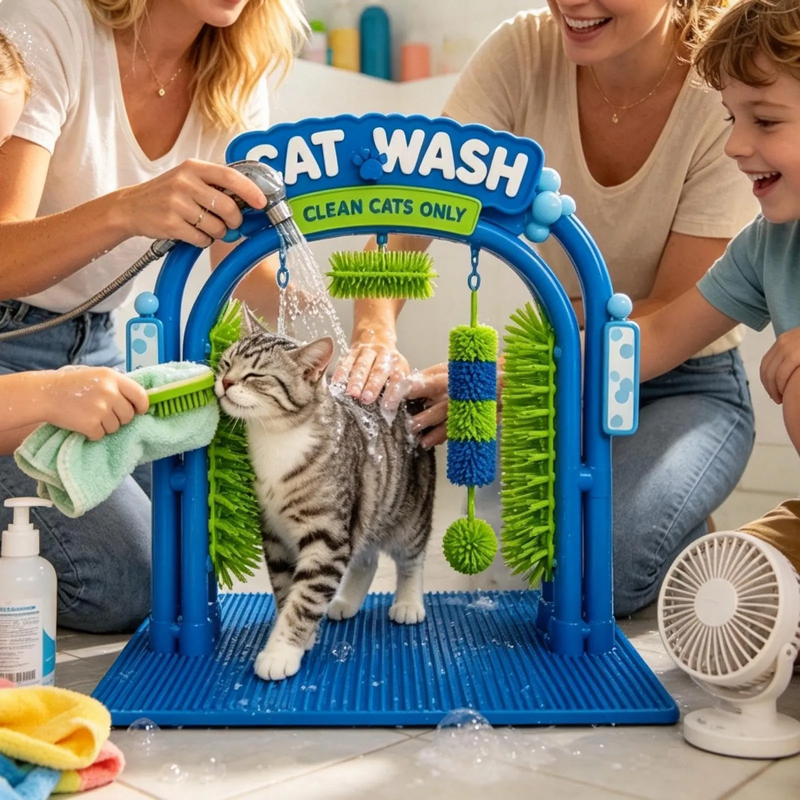 Feixyn Spazzole Per Gatti Da Interno Cat Wash Grooming Station - immagine 5