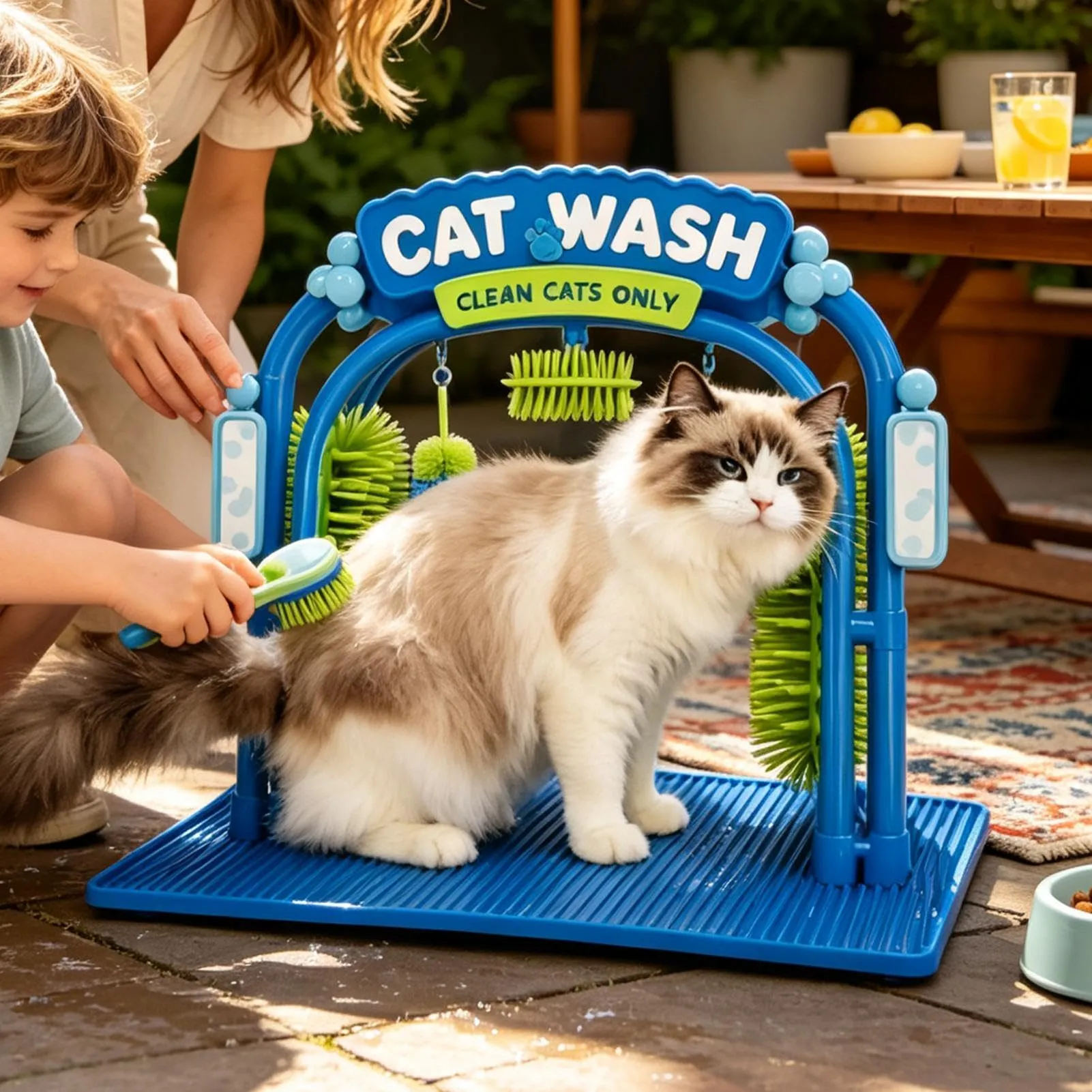 Feixyn Spazzole Per Gatti Da Interno Cat Wash Grooming Station - immagine 6