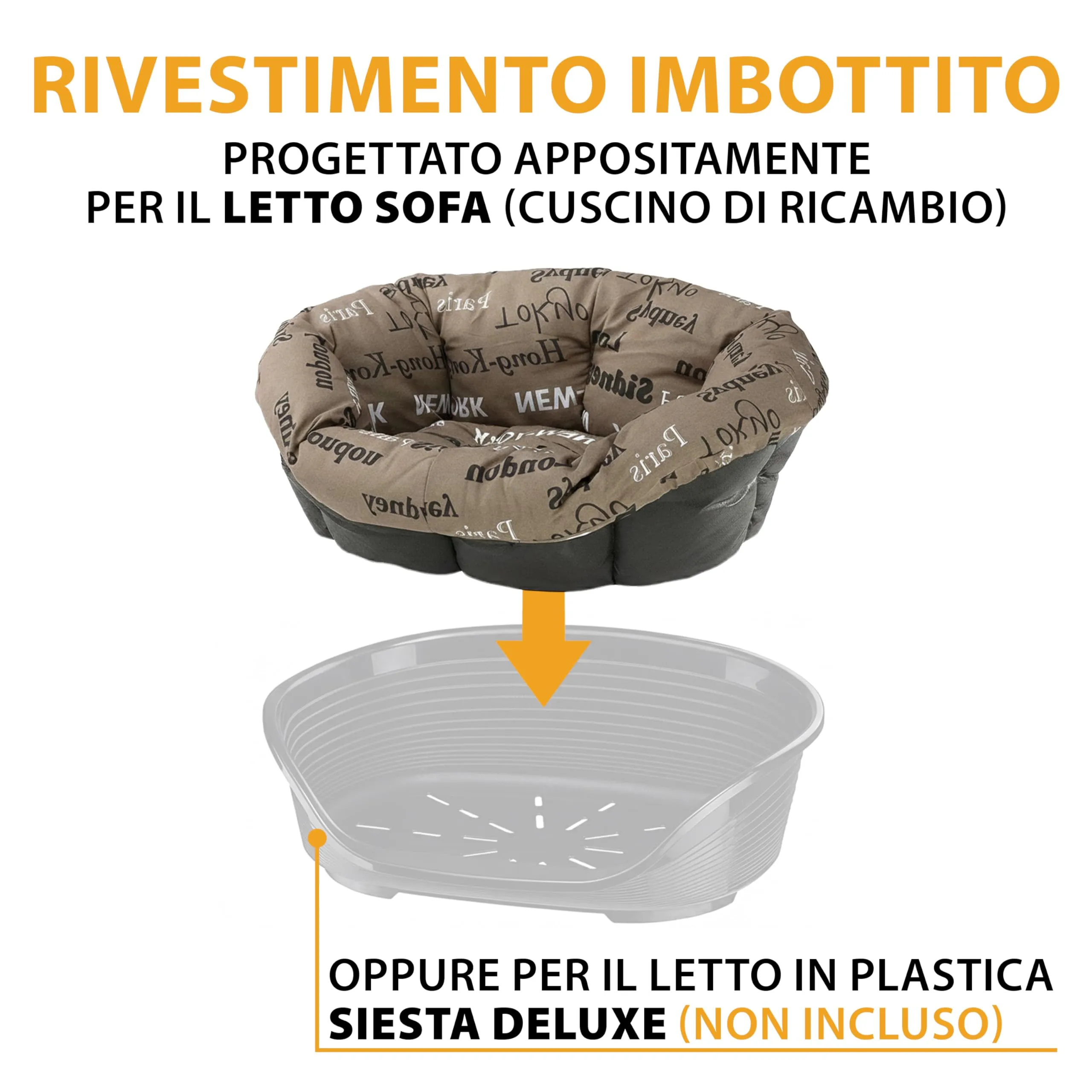 Ferplast Imbottitura di Ricambio per Cuccia Cani e Gatti, Grigio, S (73 x 55 x 27 cm) - immagine 3
