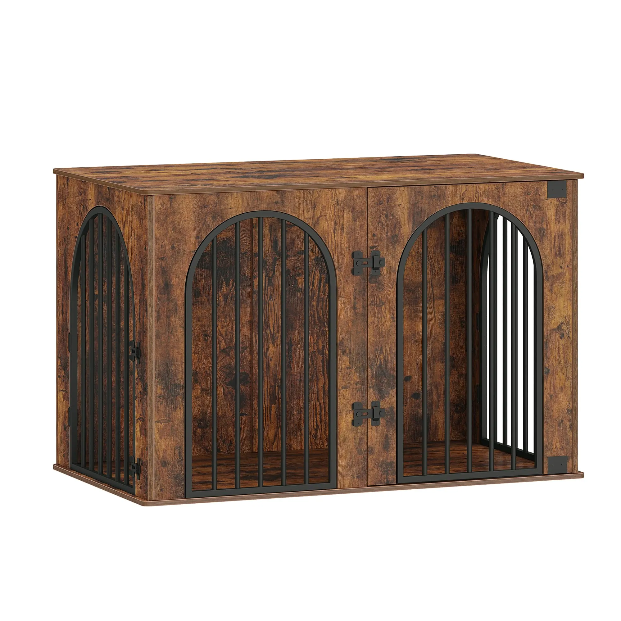 Hzuaneri Gabbia per Cani con Tavolo Supplemento, Cuccia Moderna Interna a 3 Porte, 64 x 108 x 76 cm, Marrone Rustico DFC86001B - immagine 9