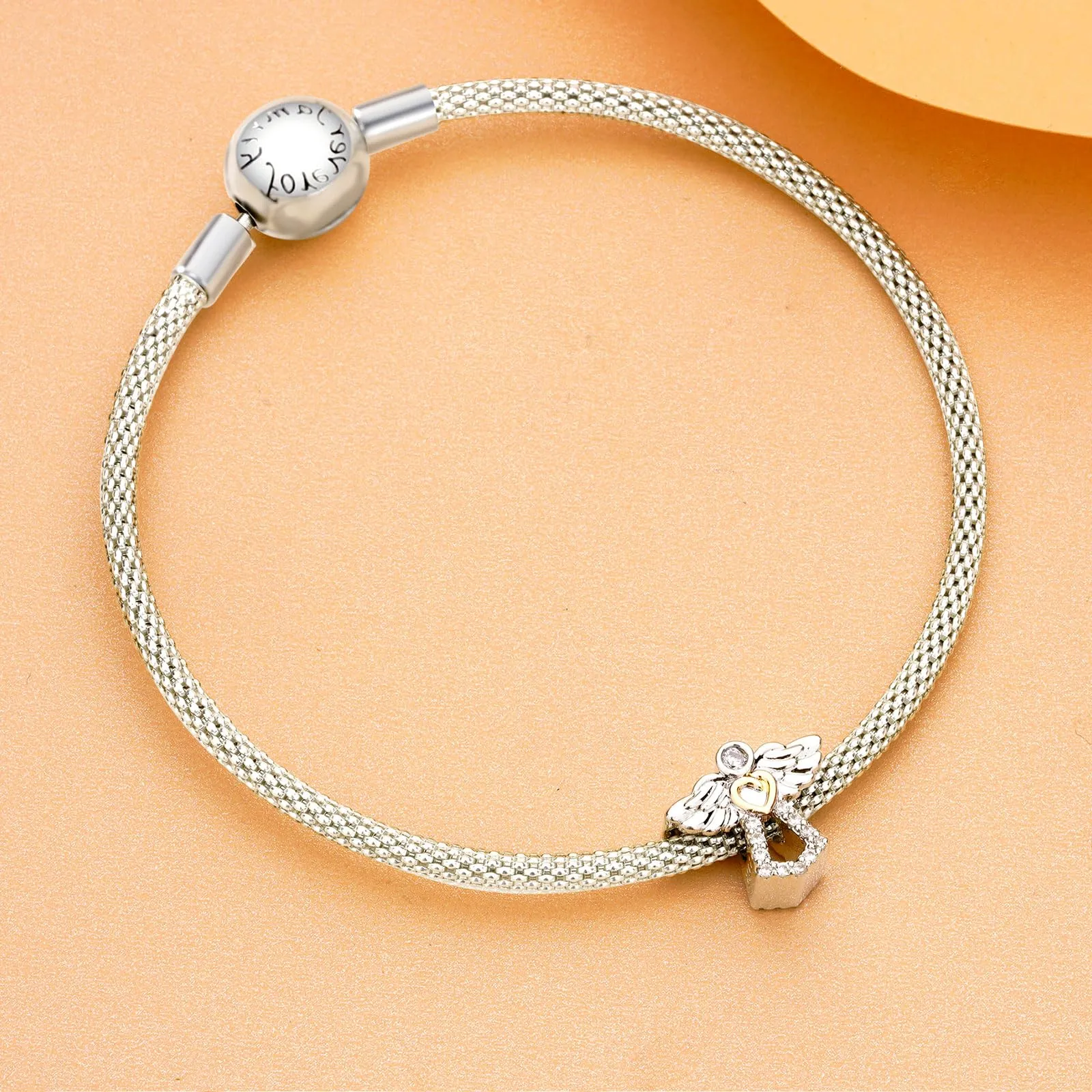 Rimgoris Angel Wing Love Bead Charm in Argento Sterling 925 per Bracciali e Collane - immagine 4