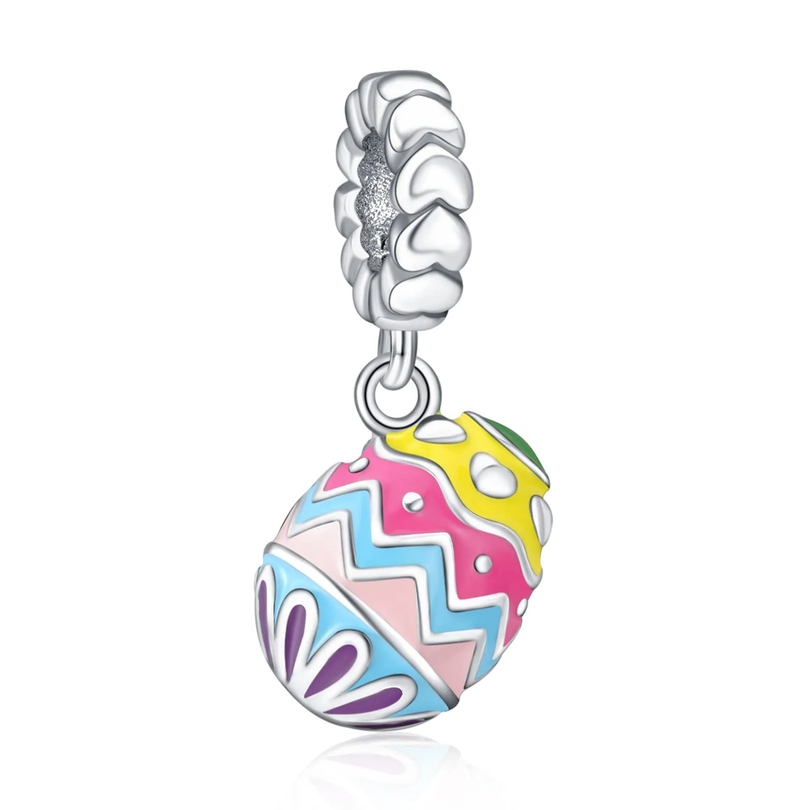 Rimgoris 925 Argento Sterling Uovo di Pasqua Dangle Charm per Bracciali e Collane - immagine 1