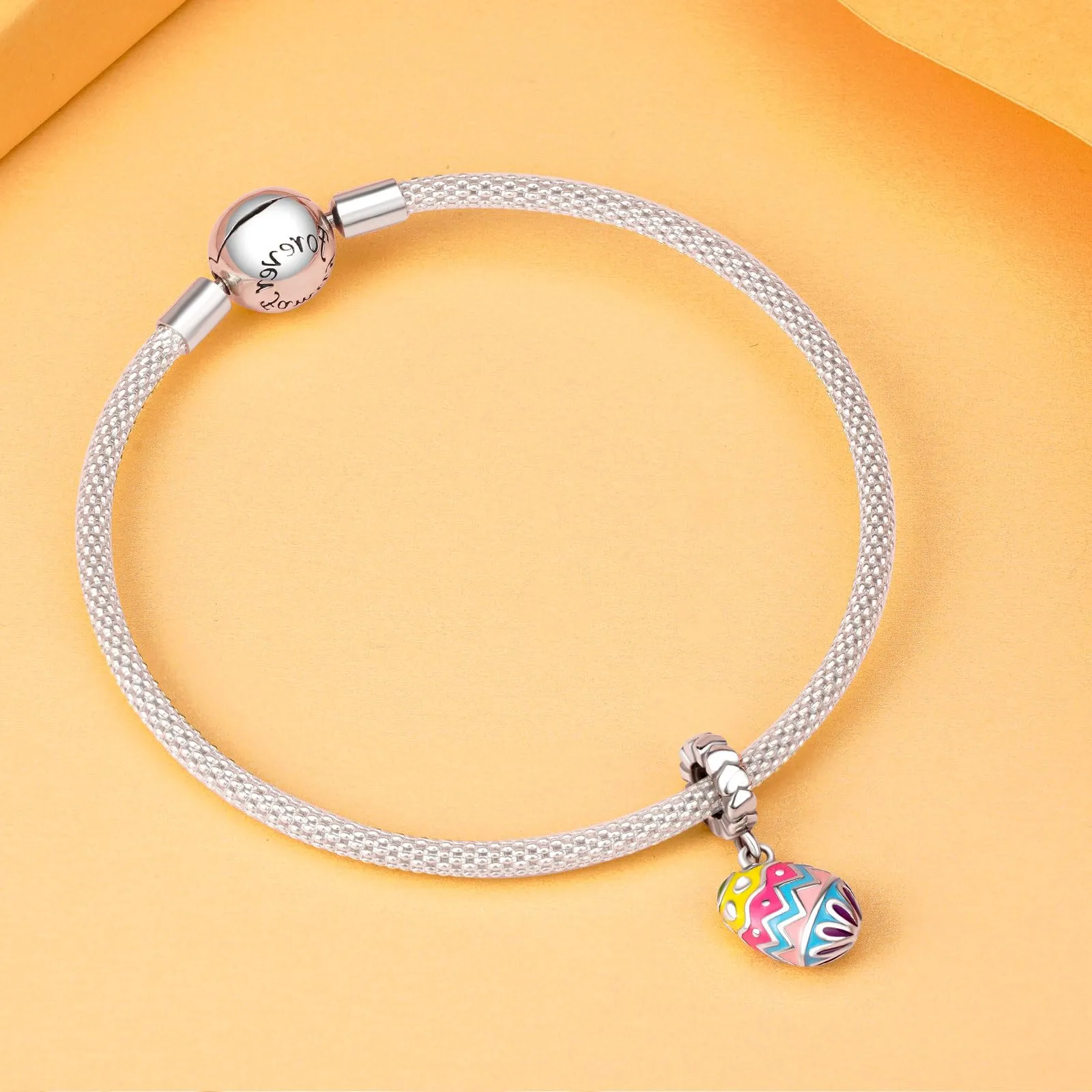 Rimgoris 925 Argento Sterling Uovo di Pasqua Dangle Charm per Bracciali e Collane - immagine 3