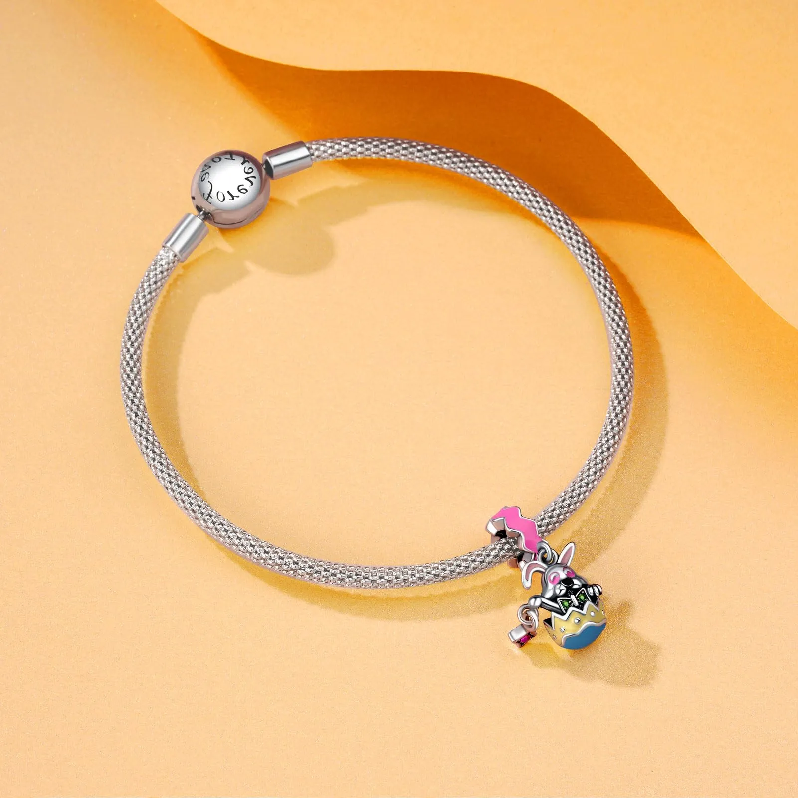 Rimgoris 925 Argento Sterling Charm Coniglio e Uovo per Bracciali e Collane Donna - immagine 4