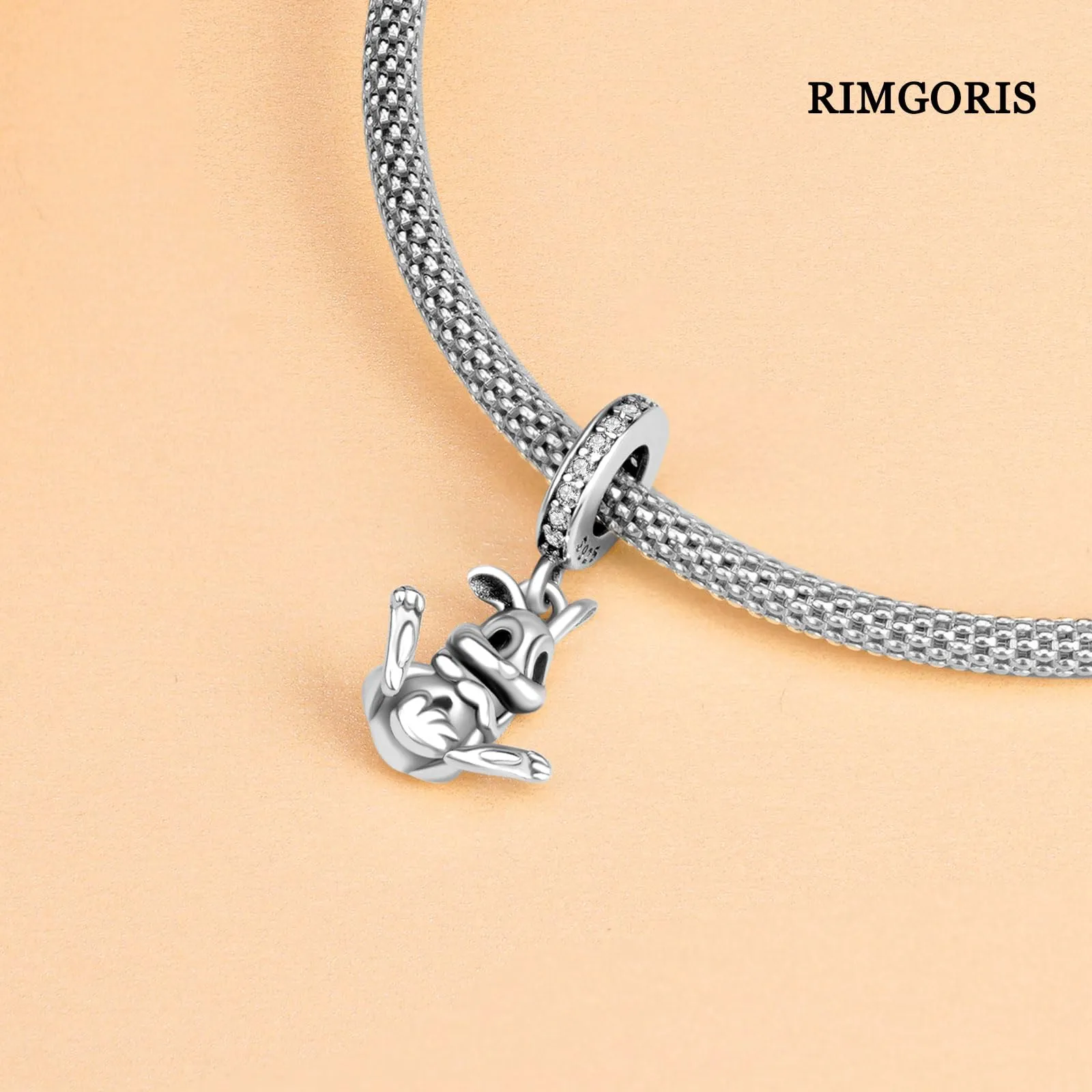 Rimgoris Rabbit Charm in 925 Sterling Silver for Pandora Bracelets and Necklaces - immagine 3