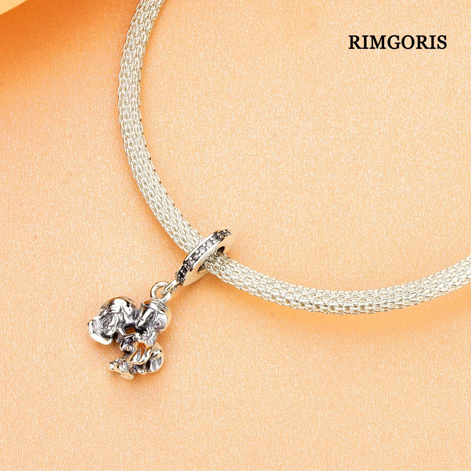 Rimgoris Argento 925 Charm Coppia Sposata Amore Bacio per Bracciali e Collane - immagine 4