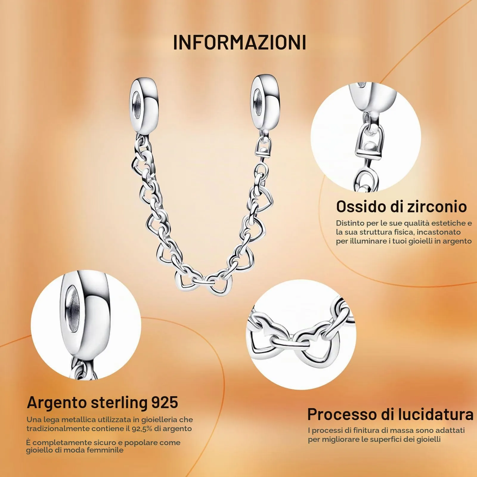 Rimgoris Argento 925 Heart Dangle Charm per Bracciali e Collane - immagine 4