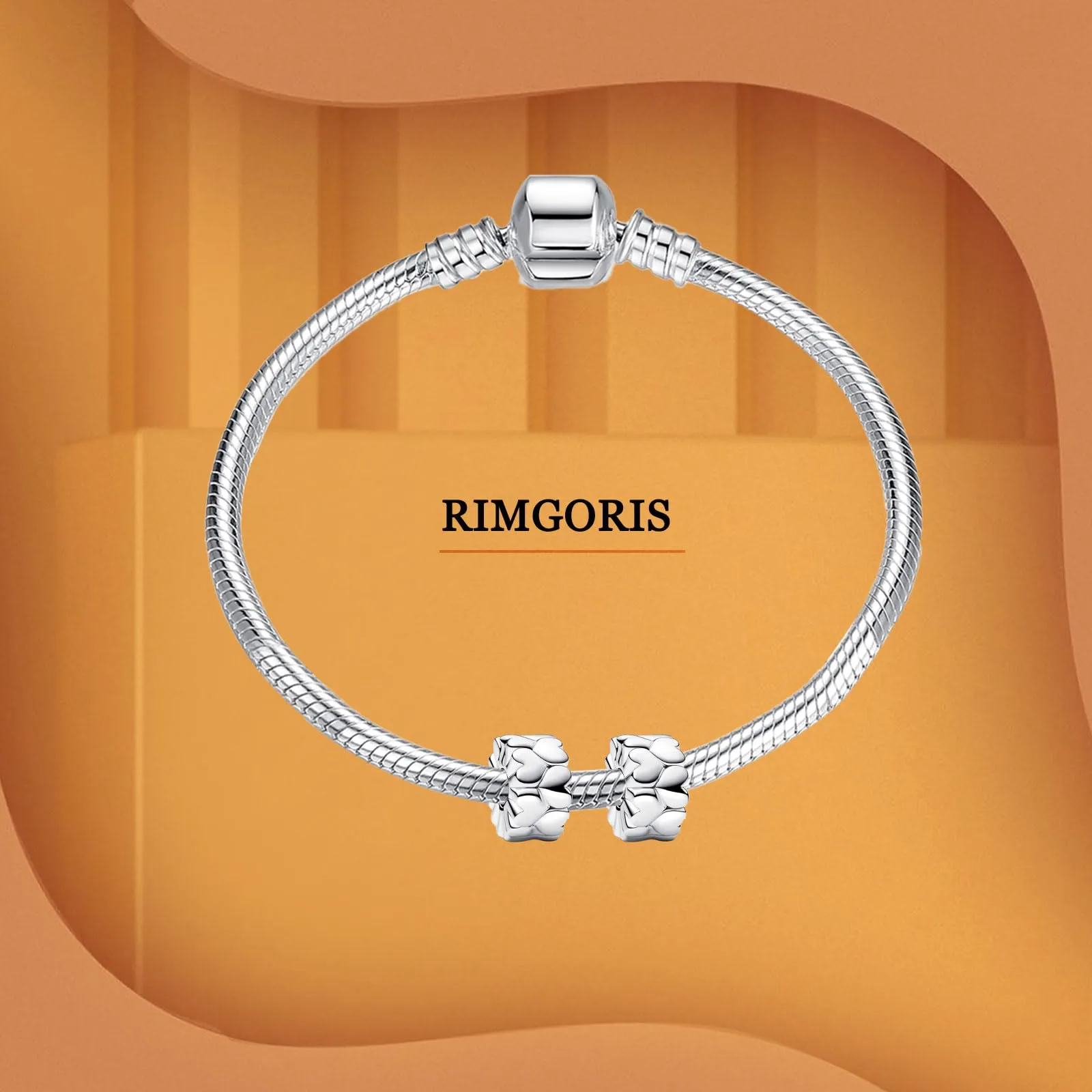 Rimgoris Argento 925 Heart Dangle Charm for Bracelets and Necklaces, 2 Packs - immagine 3