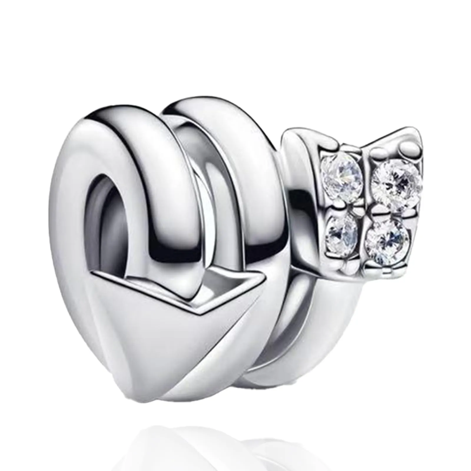 Rimgoris 925 Sterling Silver Heart Arrow and Diamond Charm with 5A Cubic Zirconia for Bracelets and Necklaces - immagine 1