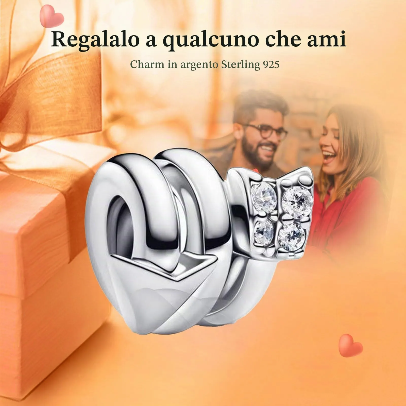 Rimgoris 925 Sterling Silver Heart Arrow and Diamond Charm with 5A Cubic Zirconia for Bracelets and Necklaces - immagine 2