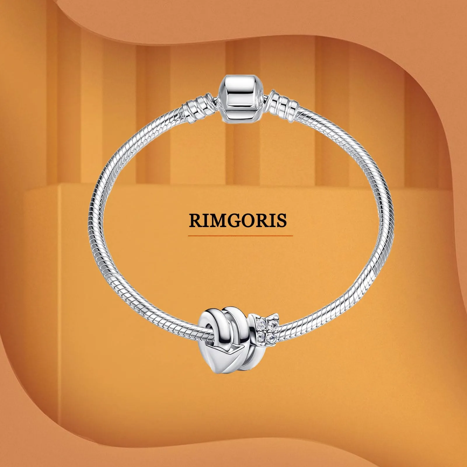 Rimgoris 925 Sterling Silver Heart Arrow and Diamond Charm with 5A Cubic Zirconia for Bracelets and Necklaces - immagine 3