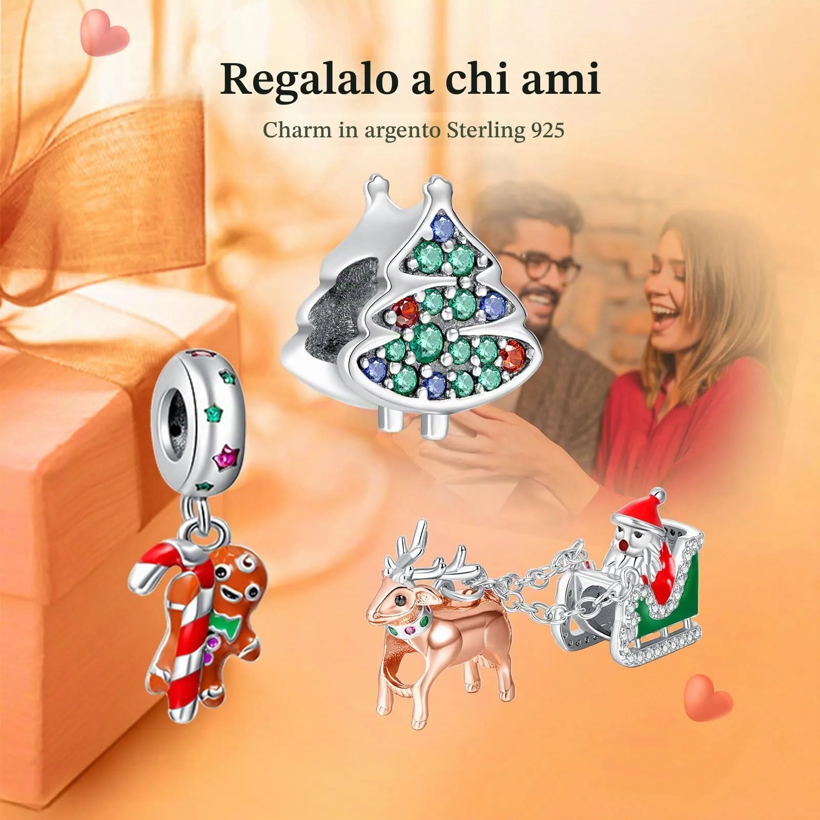 Rimgoris Charm in Argento Sterling 925 Babbo Natale per Bracciali e Collane - immagine 2