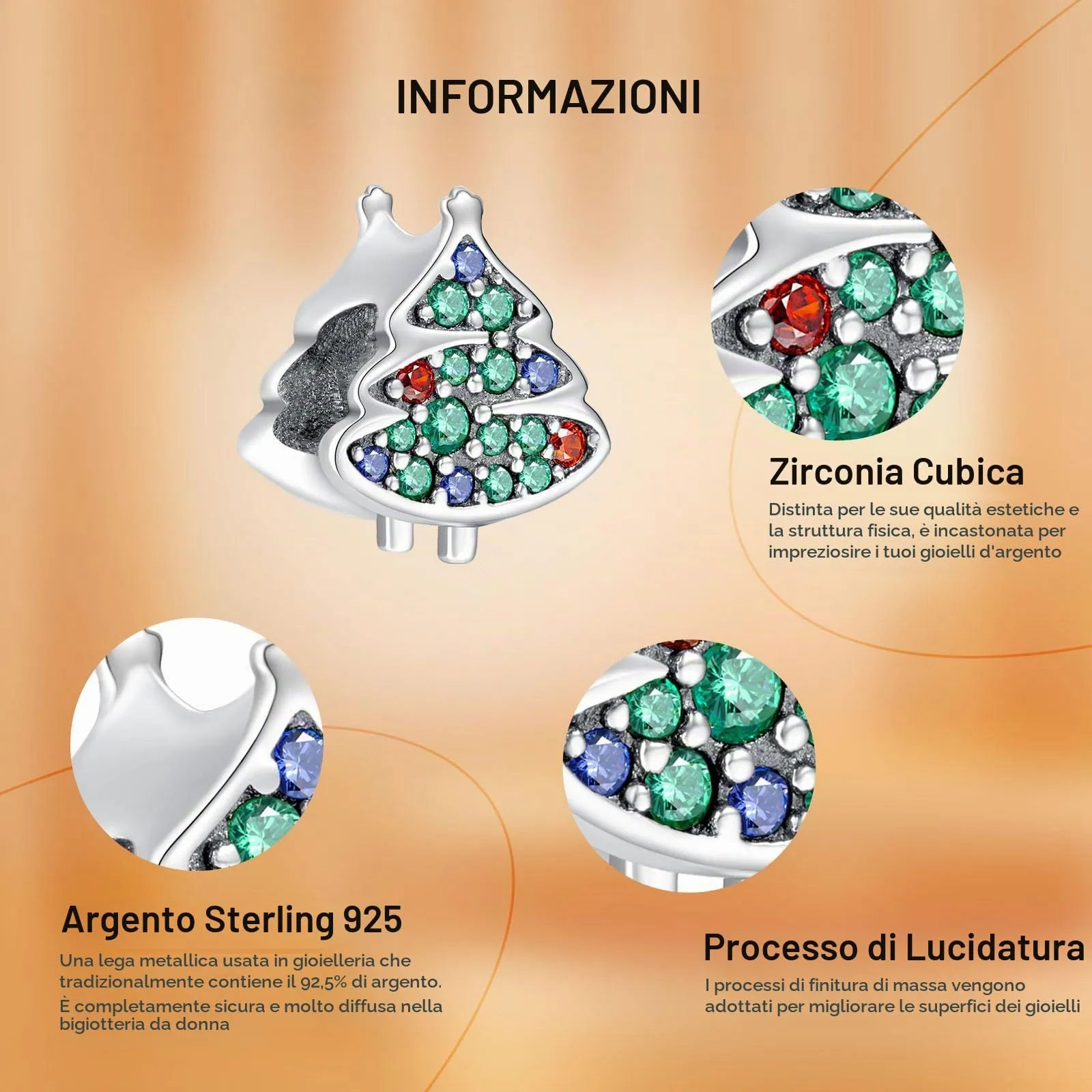 Rimgoris Charm in Argento Sterling 925 Babbo Natale per Bracciali e Collane - immagine 4