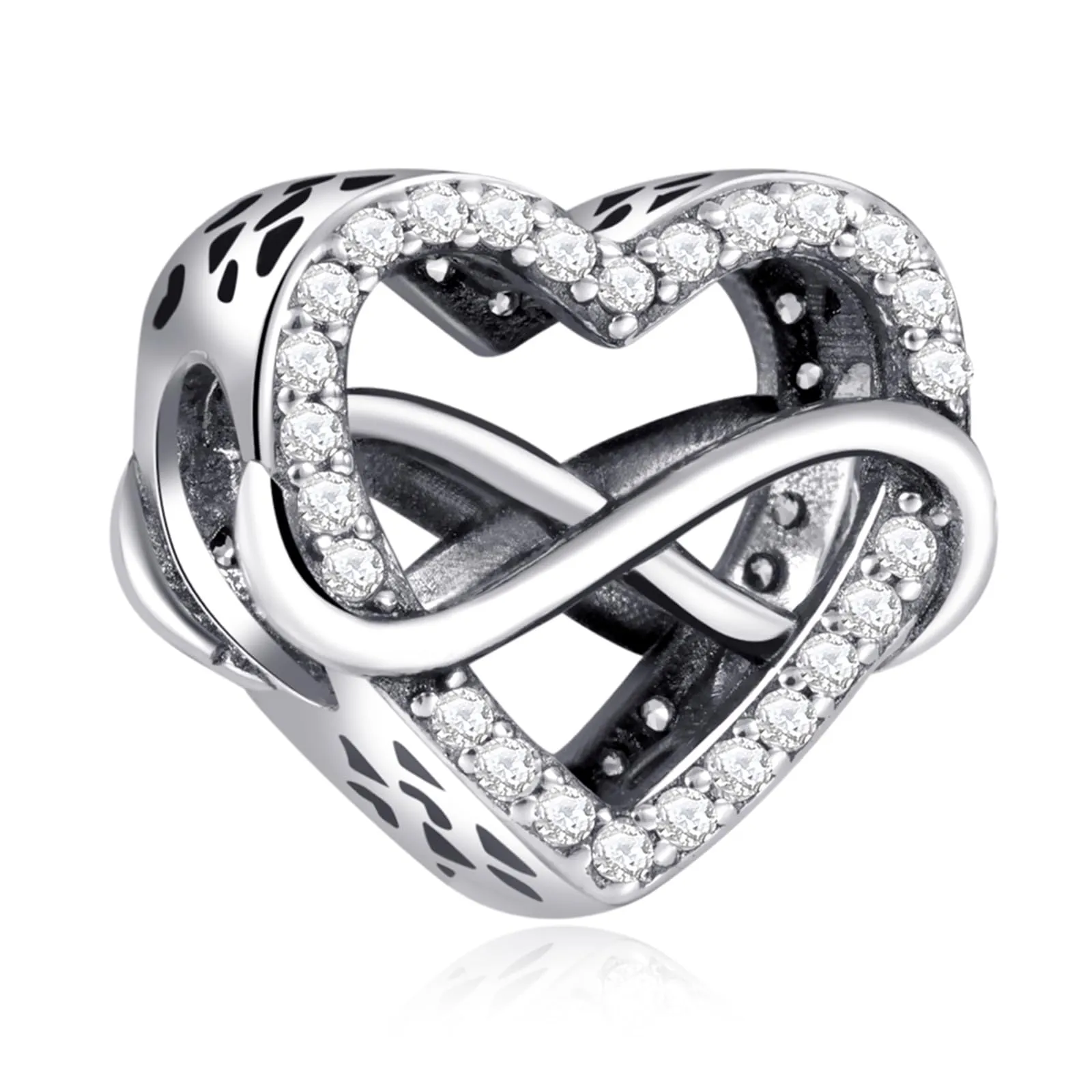Rimgoris Argento 925 Charm Cuore Amore Infinito per Bracciali e Collane - immagine 1