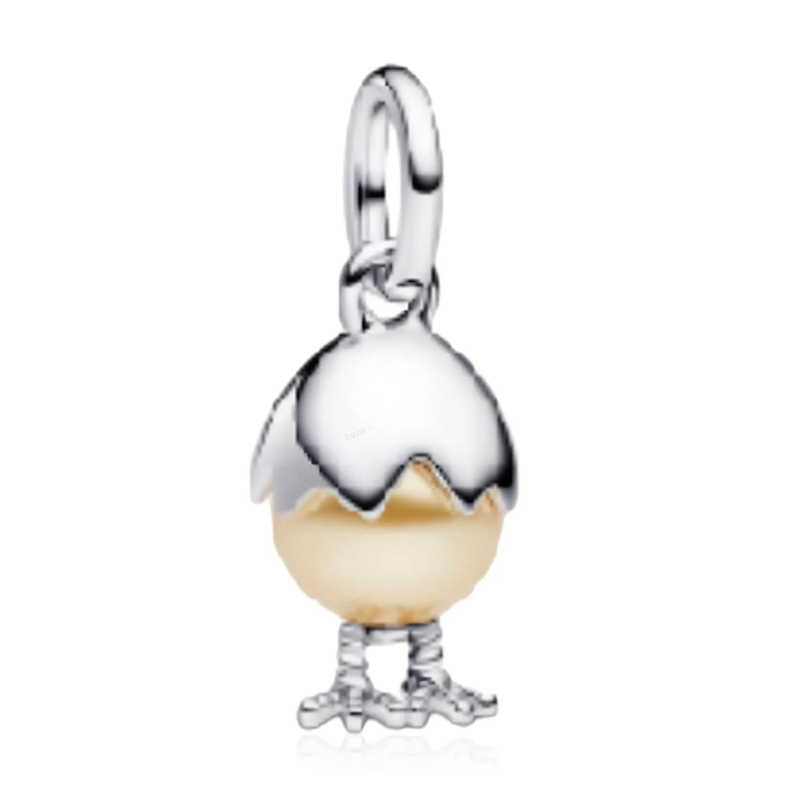 Rimgoris 925 Sterling Silver Unshelled Chicken Pendant Charm with Zirconia for Women's Bracelets and Necklaces - immagine 1