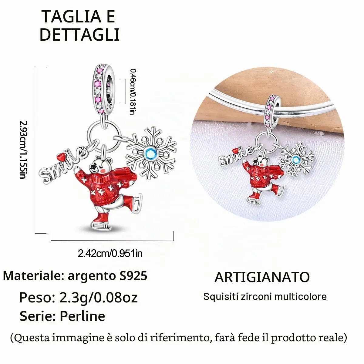 HUIPOJUE Ciondoli in Argento Sterling 925 per Bracciali e Collane Pandora - immagine 2