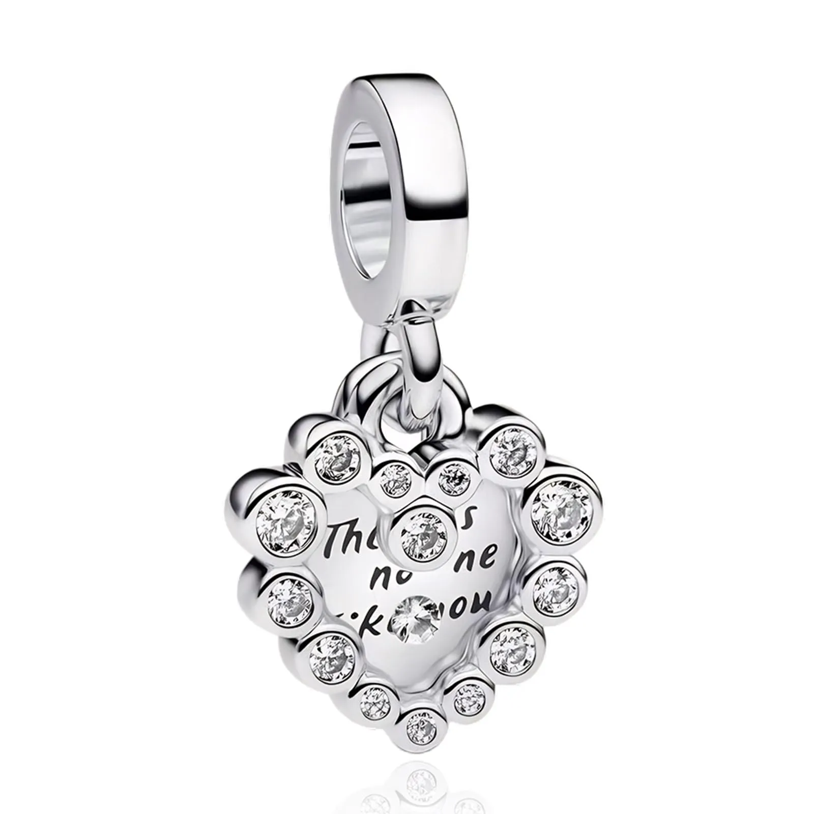 Rimgoris 925 Sterling Silver Heart Pendant Charm with Zirconia for Women's Bracelets and Necklaces - immagine 1