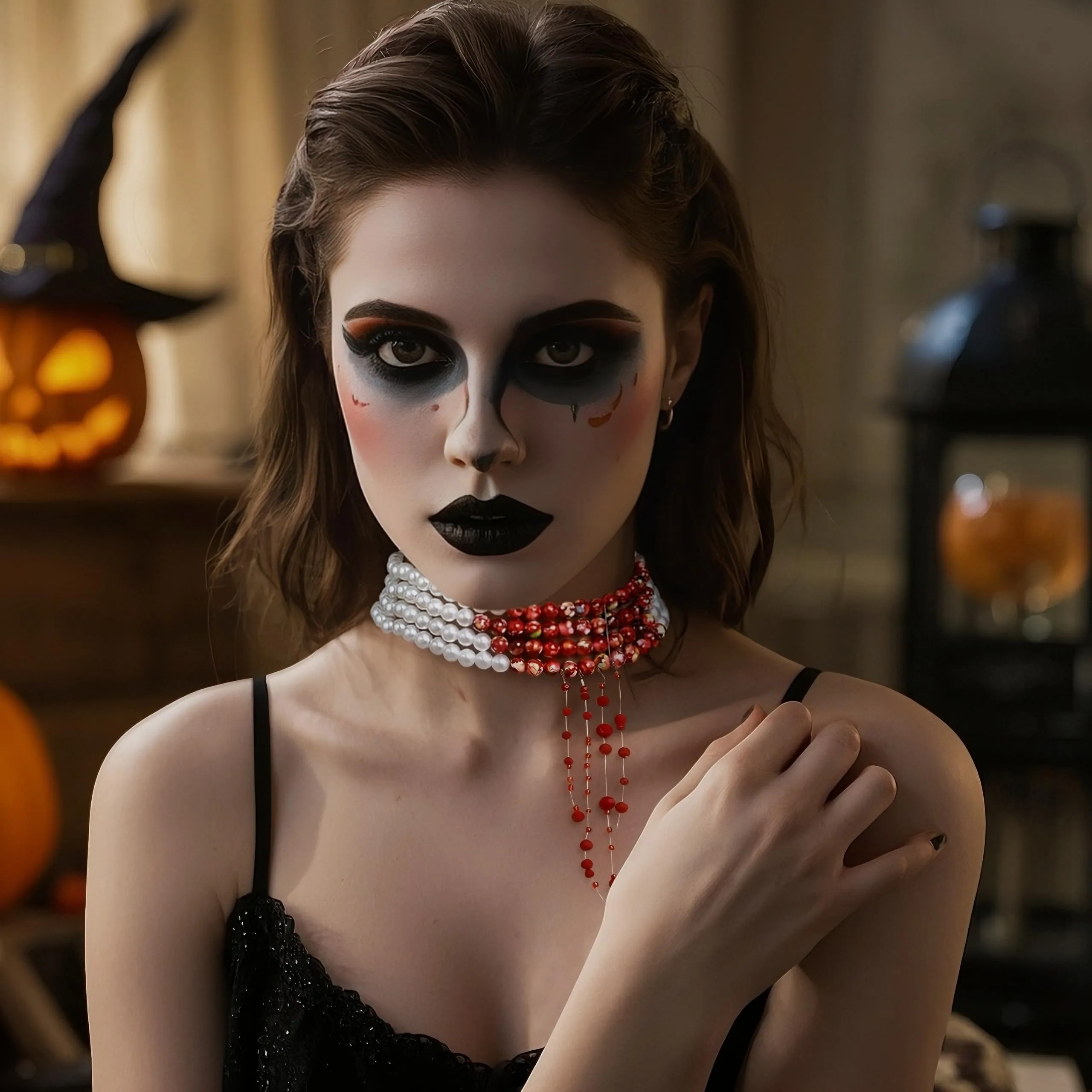 WEINIBAO Collana Perle Sangue per Halloween e Carnevale - immagine 5