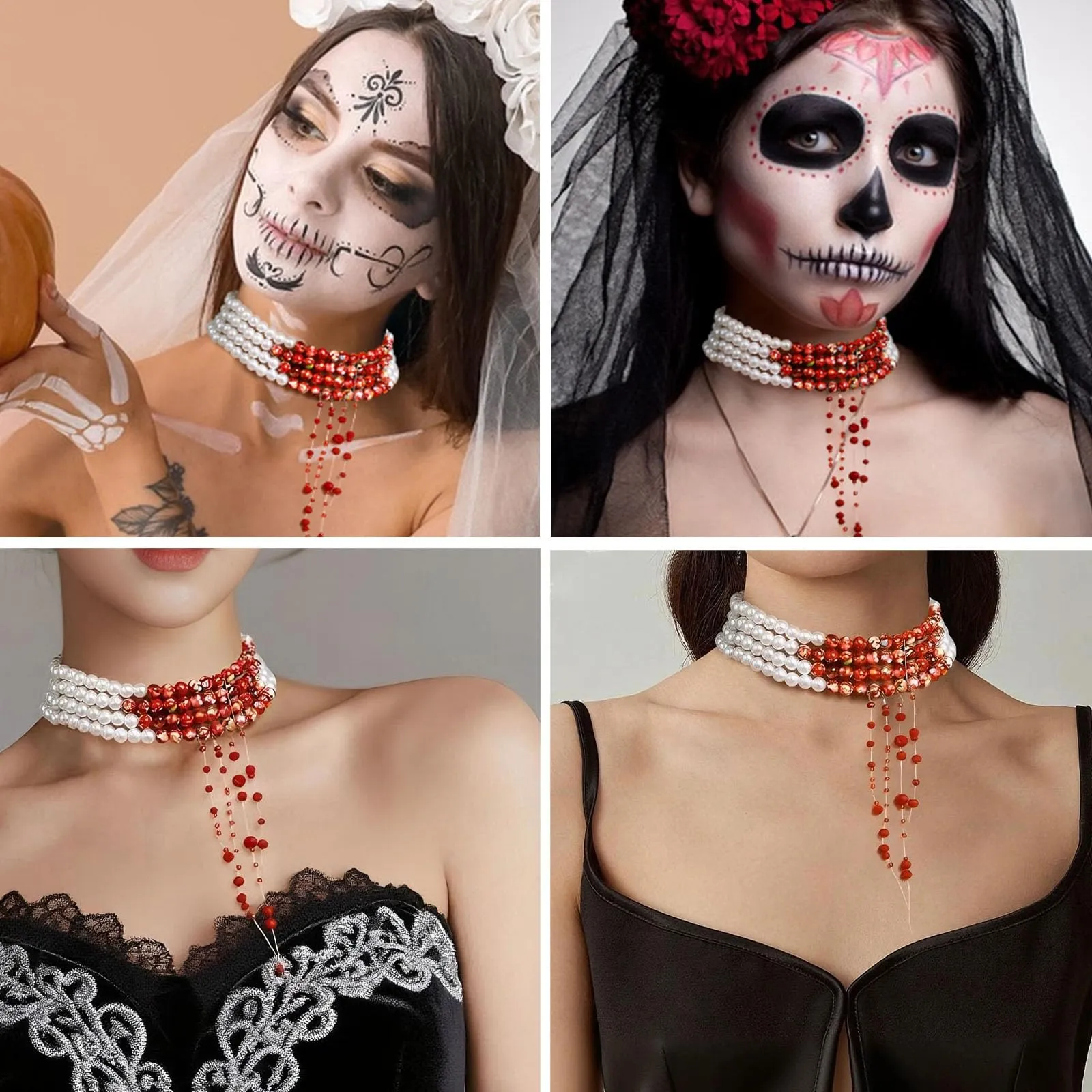 WEINIBAO Collana Perle Sangue per Halloween e Carnevale - immagine 7