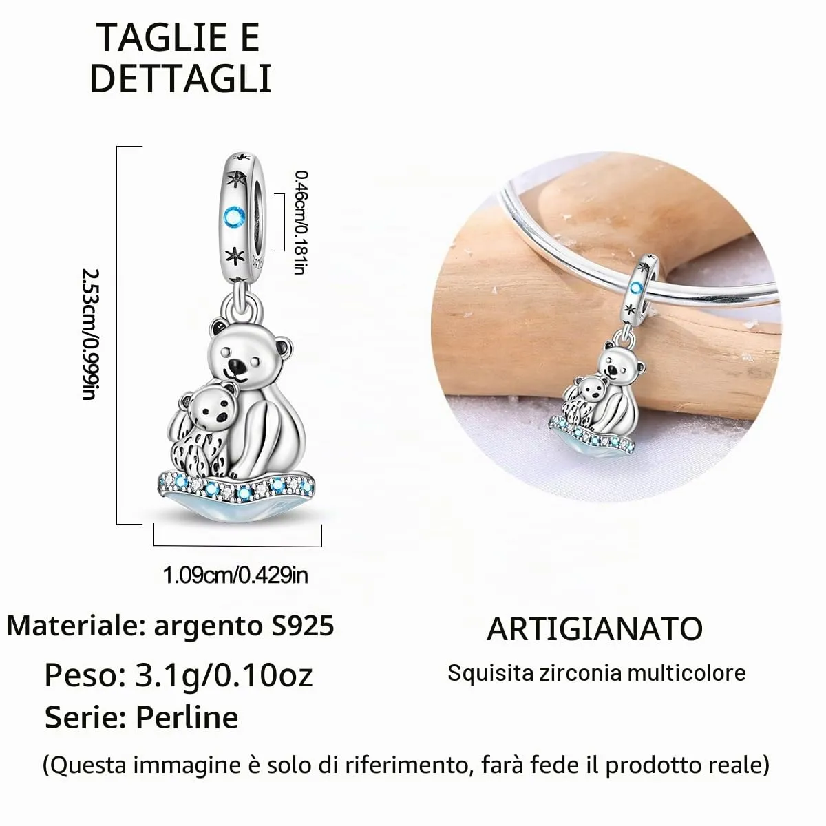 HUIPOJUE Ciondoli in Argento Sterling 925 per Bracciali e Collane Pandora - immagine 2