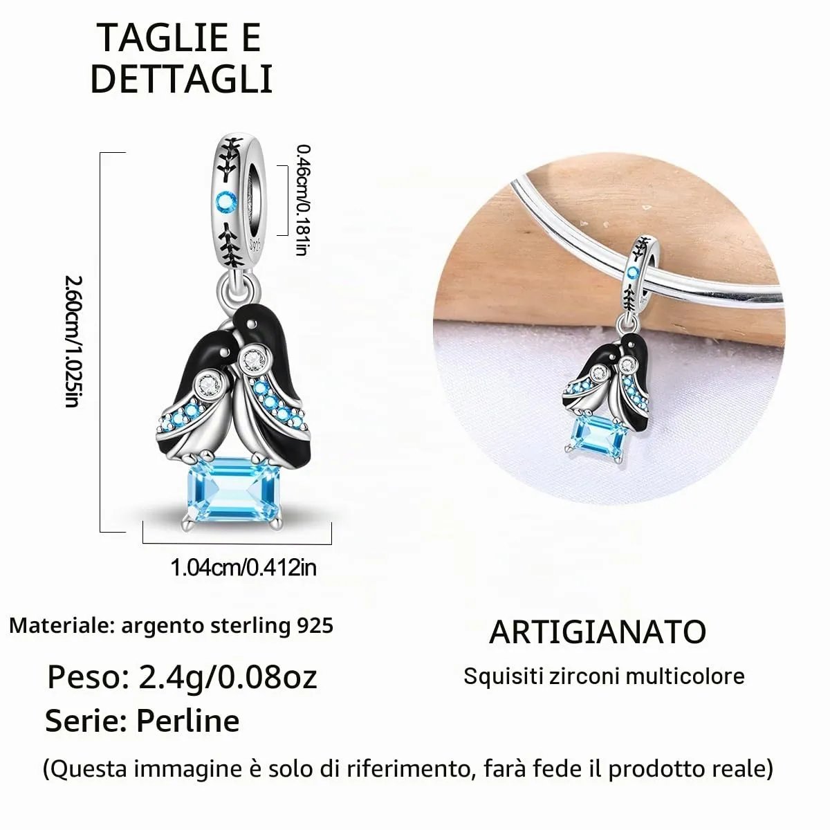 HUIPOJUE Ciondoli in Argento Sterling 925 per Bracciali e Collane Pandora - immagine 2